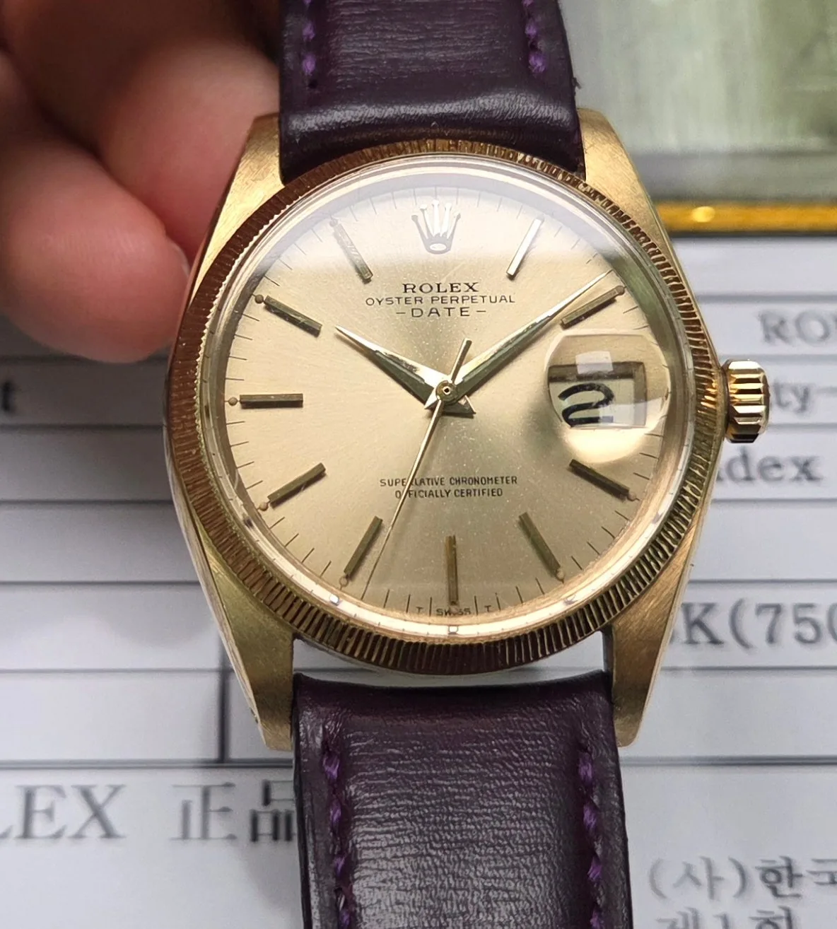롤렉스 빈티지 올금통 Ref.1507 칼침핸즈 샴골판 사진 2