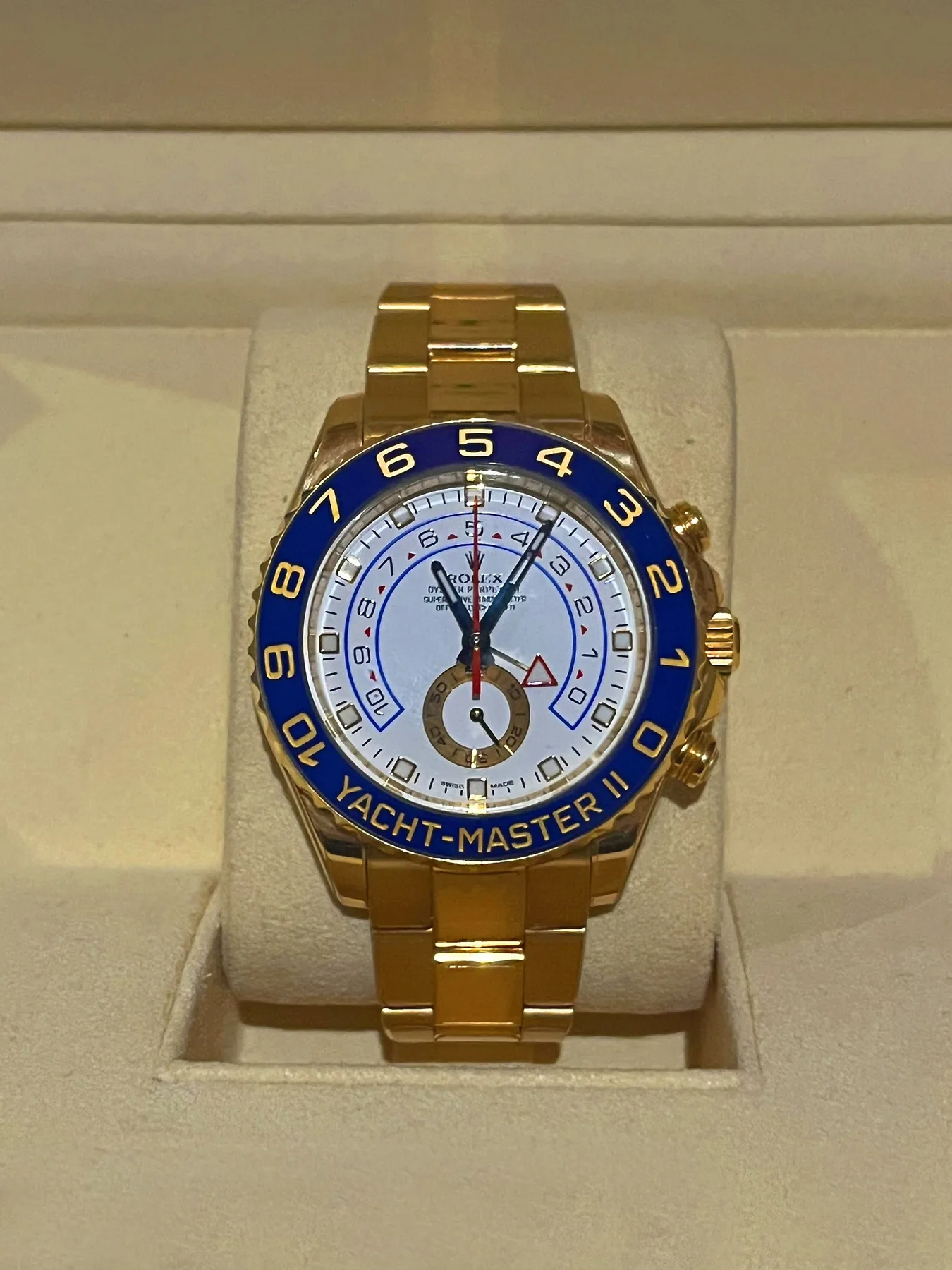 롤렉스 요트마스터 II 44mm 블루핸즈 금통 사진 3