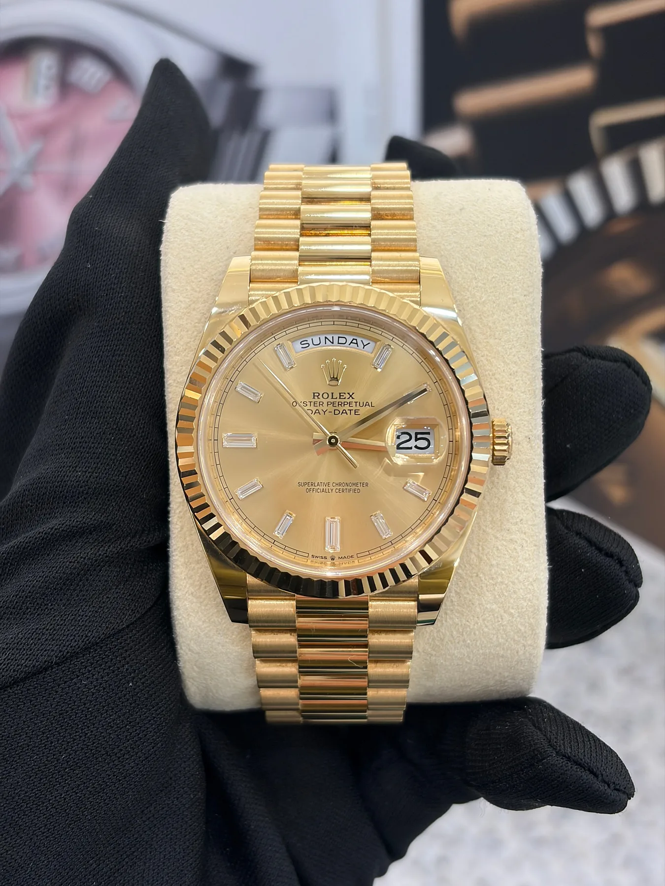 롤렉스 228238 데이데이트 금통 쥬빌레 샴페인 바겟다이아 10P 40mm 2021 사진 2