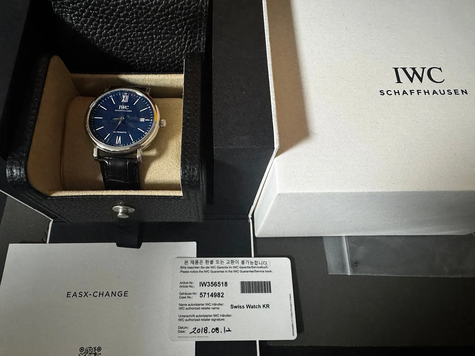 IWC 포르토피노 150주년 한정판 40mm 2018 사진 1