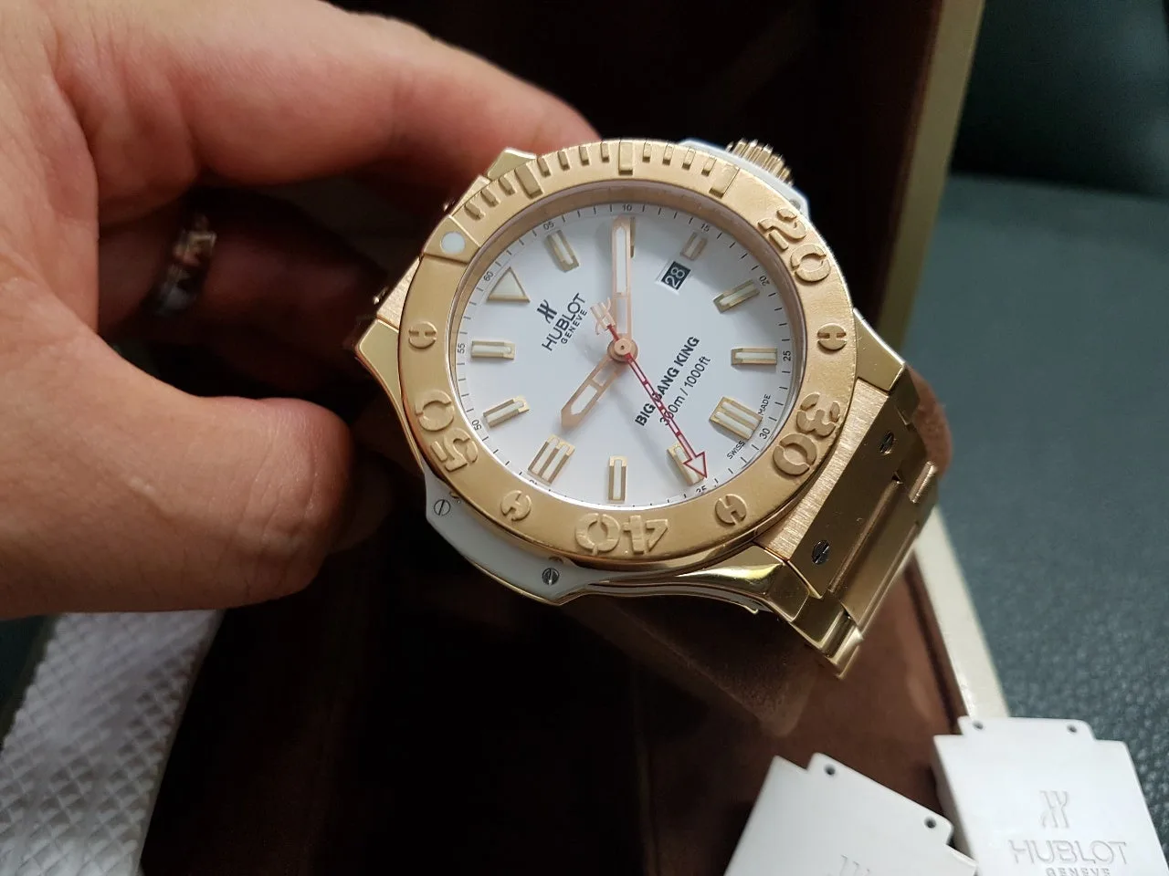 위블로 빅뱅킹 화이트 로즈골드 RF:322.PE.230.RW 48mm 사진 8
