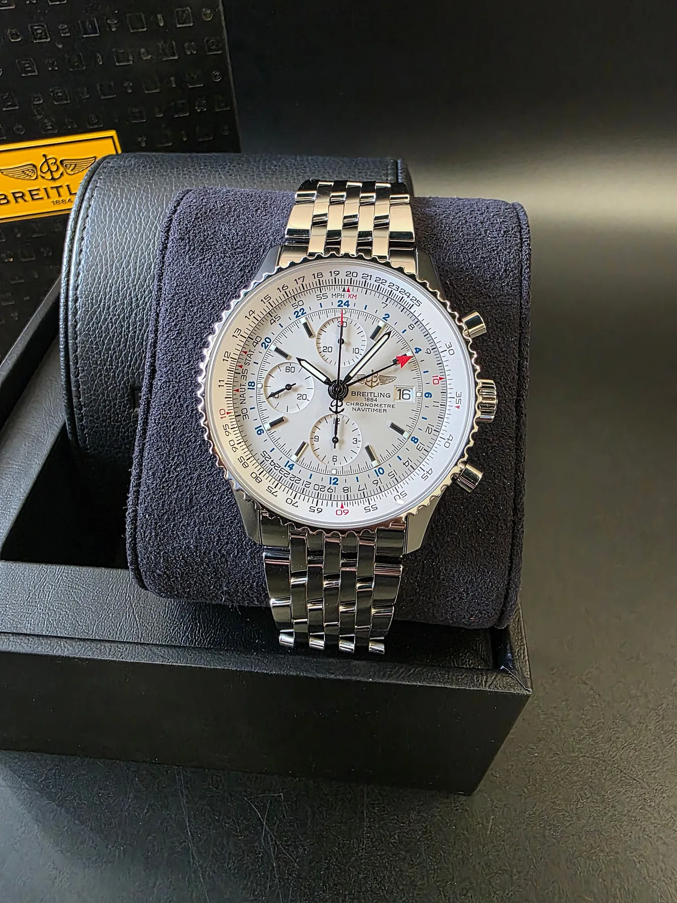 브라이틀링 내비타이머 월드 GMT 46mm 스틸 2016 사진 1