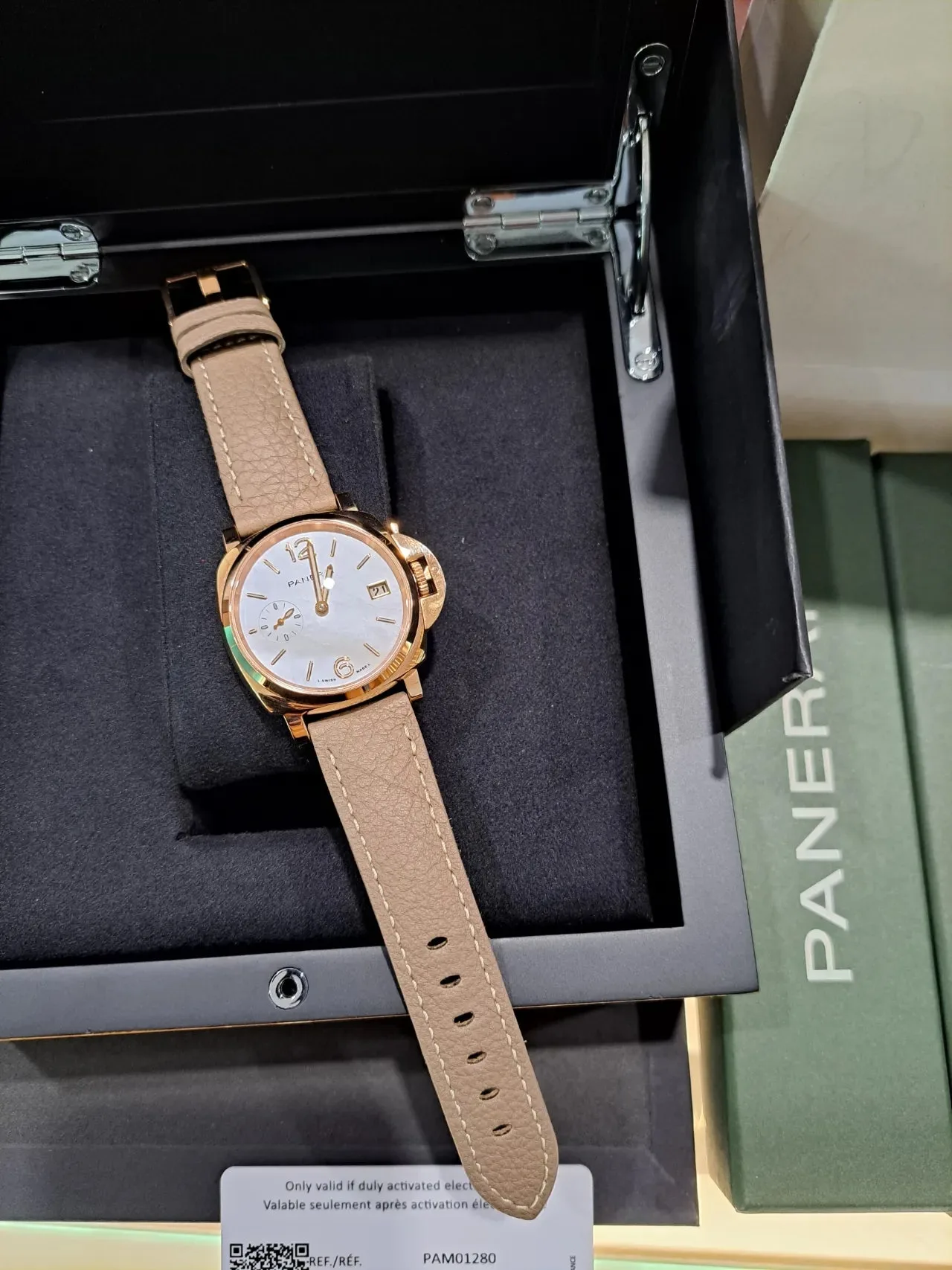파네라이 루미노르 듀에 38mm 자개판 로즈골드 PAM01280 2021 사진 1