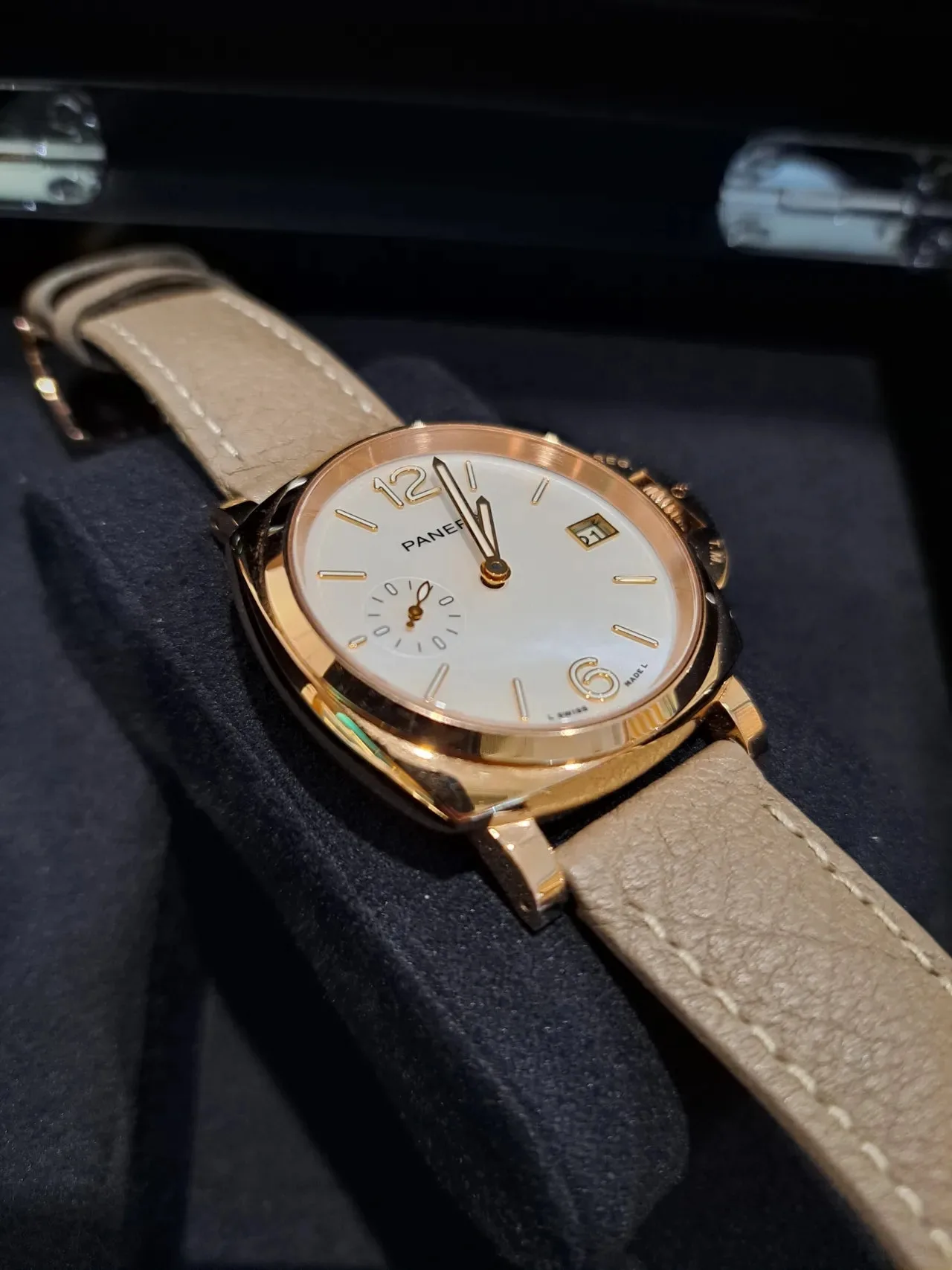 파네라이 루미노르 듀에 38mm 자개판 로즈골드 PAM01280 2021 사진 3