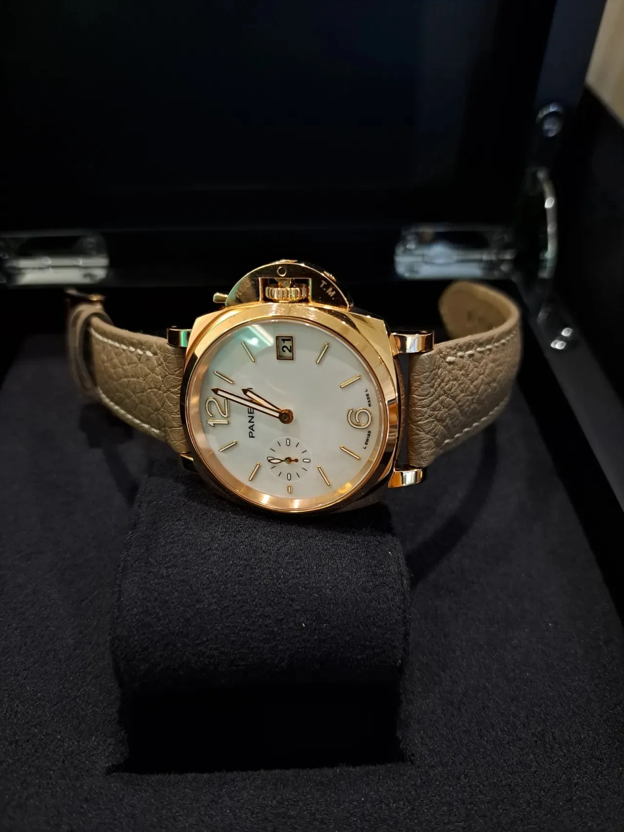 파네라이 루미노르 듀에 38mm 자개판 로즈골드 PAM01280 2021 사진 5