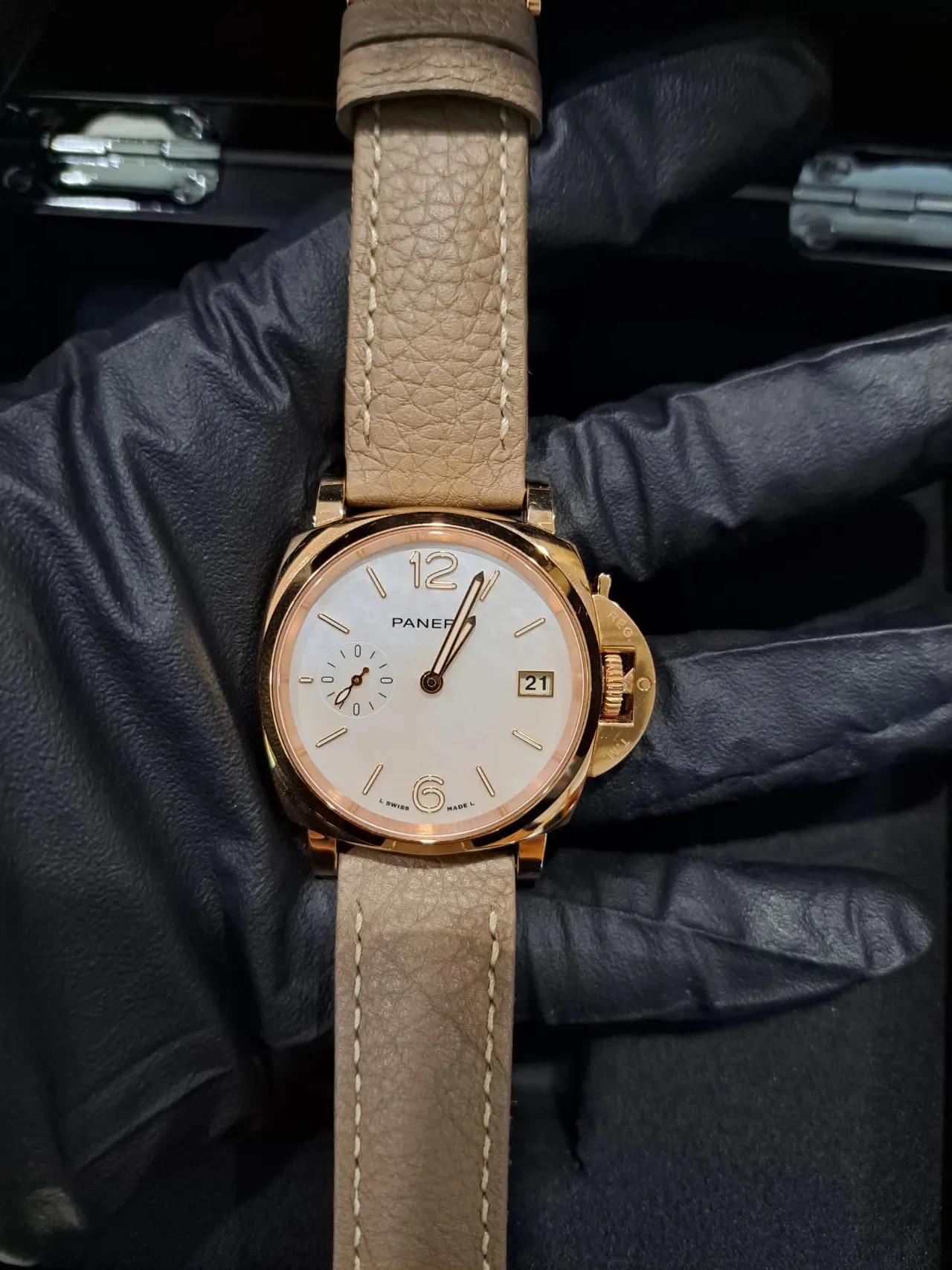 파네라이 루미노르 듀에 38mm 자개판 로즈골드 PAM01280 2021 사진 6