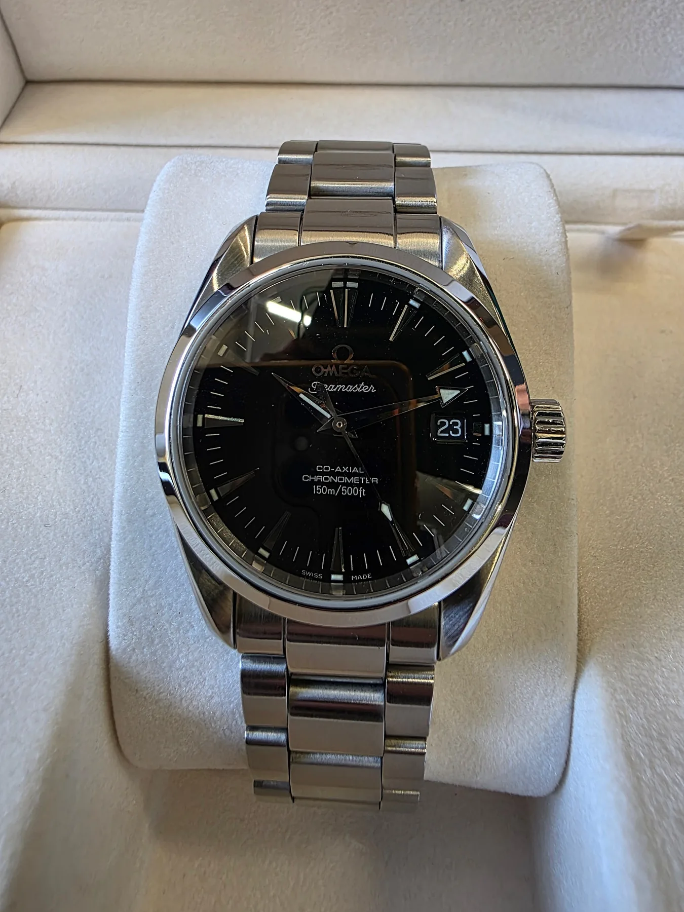 오메가 씨마스터 아쿠아테라 36mm 검판 스틸 오토매틱 사진 1