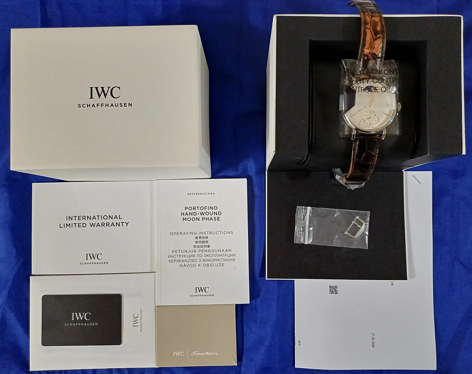 IWC 포르토피노 핸드 와인드 8 Days 문페이즈 2024 사진 1