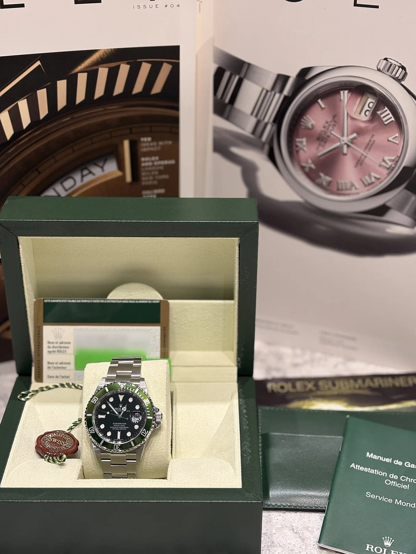 롤렉스 서브마리너 스틸 그린 40mm 16610LV 2009 사진 1