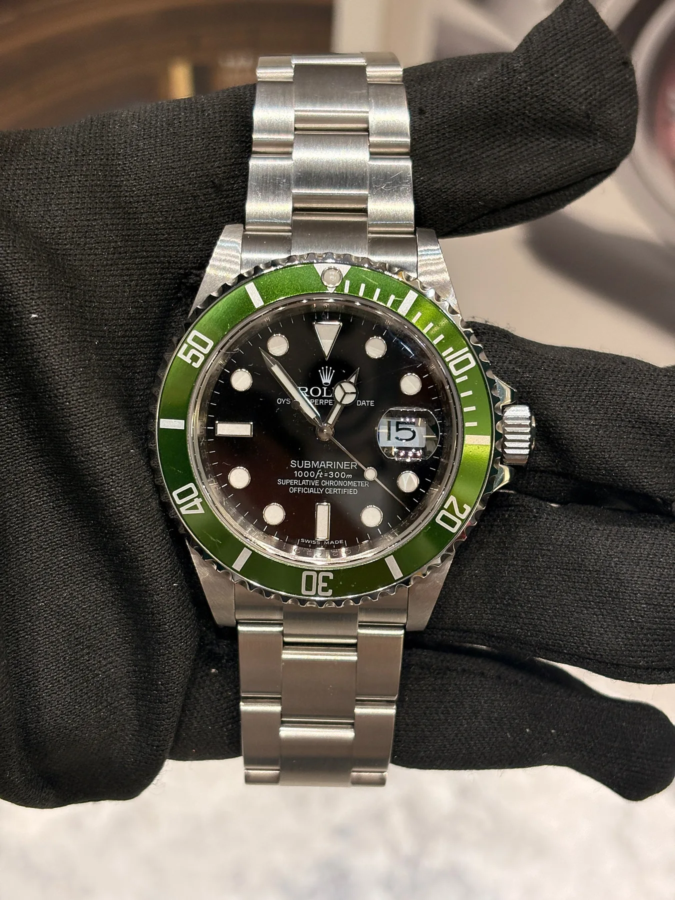 롤렉스 서브마리너 스틸 그린 40mm 16610LV 2009 사진 2