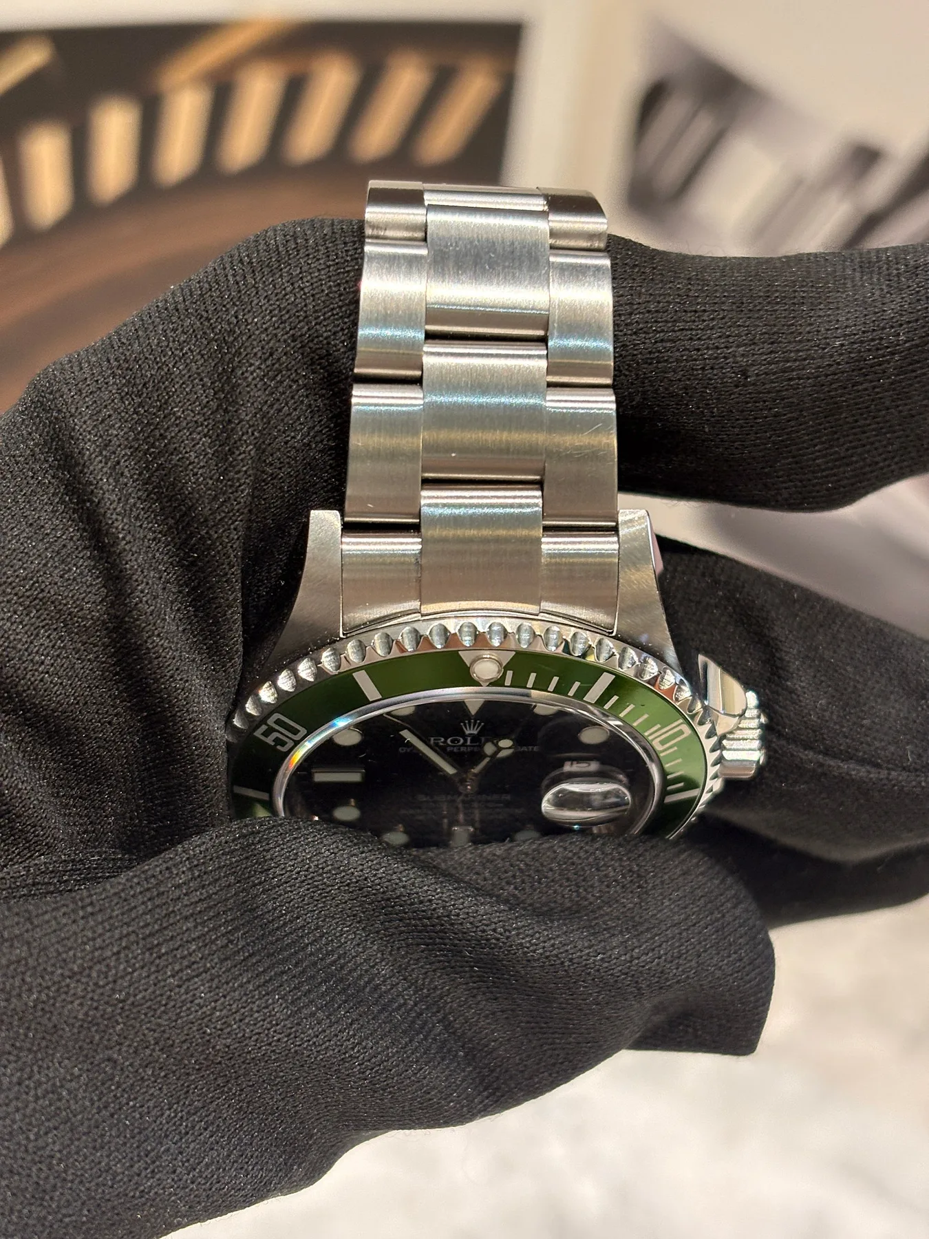 롤렉스 서브마리너 스틸 그린 40mm 16610LV 2009 사진 6