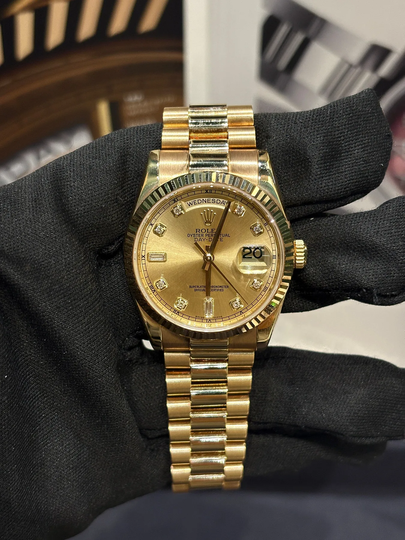 롤렉스 118238 데이데이트 금통 샴페인 다이아 10P 36mm 2009 사진 2