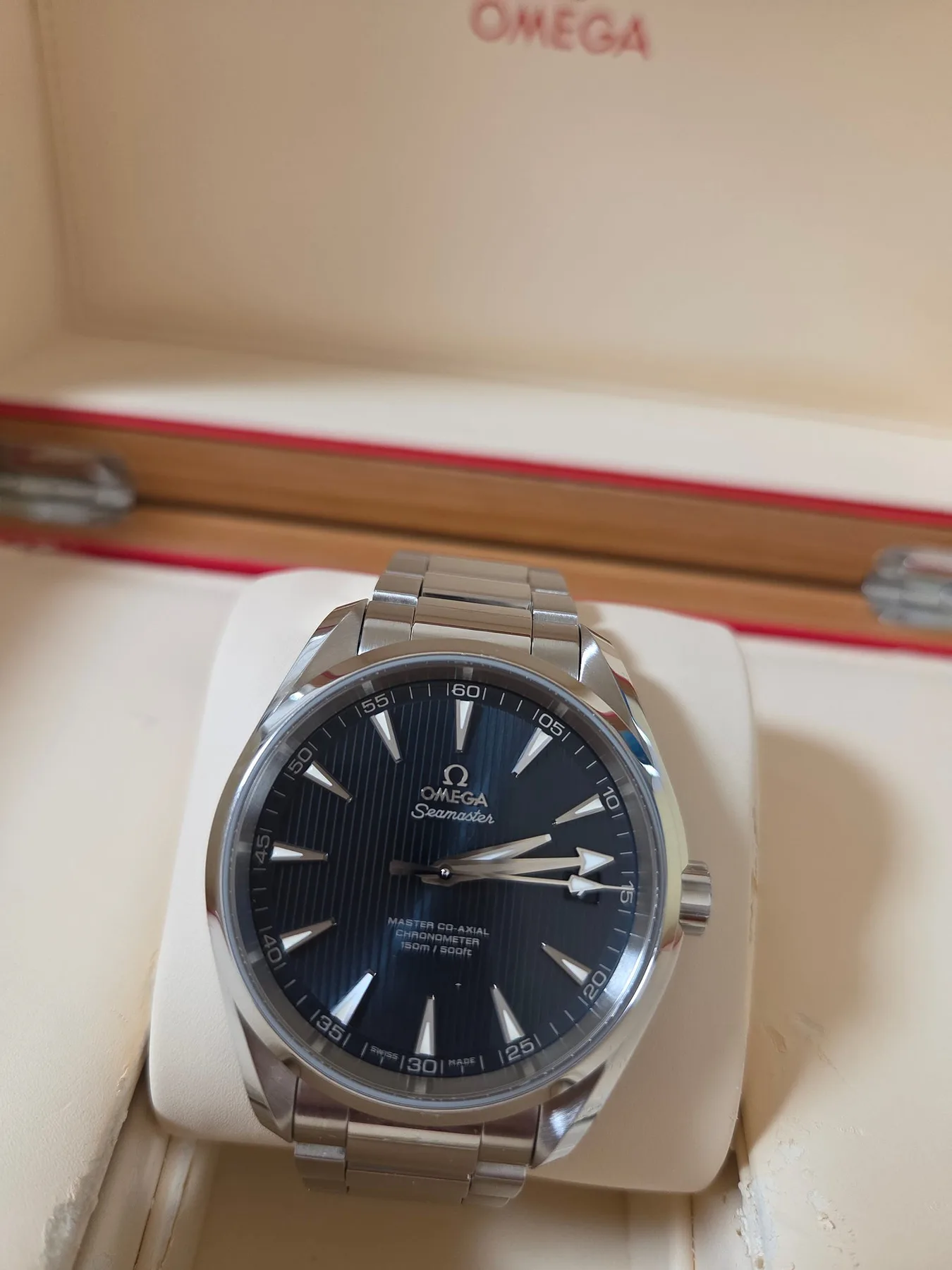 오메가 씨마스터 아쿠아테라 150M 41.5mm 스틸 블루다이얼 2015 사진 2