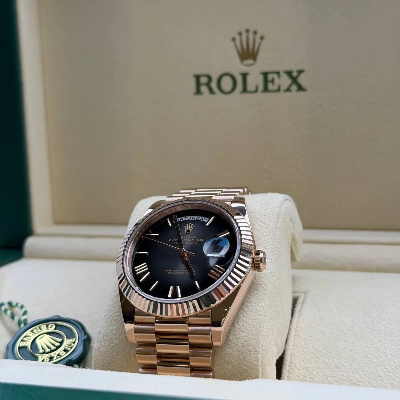 롤렉스 데이데이트 40mm 슬레이트 옴브레 로즈골드 228235 2026 사진 6