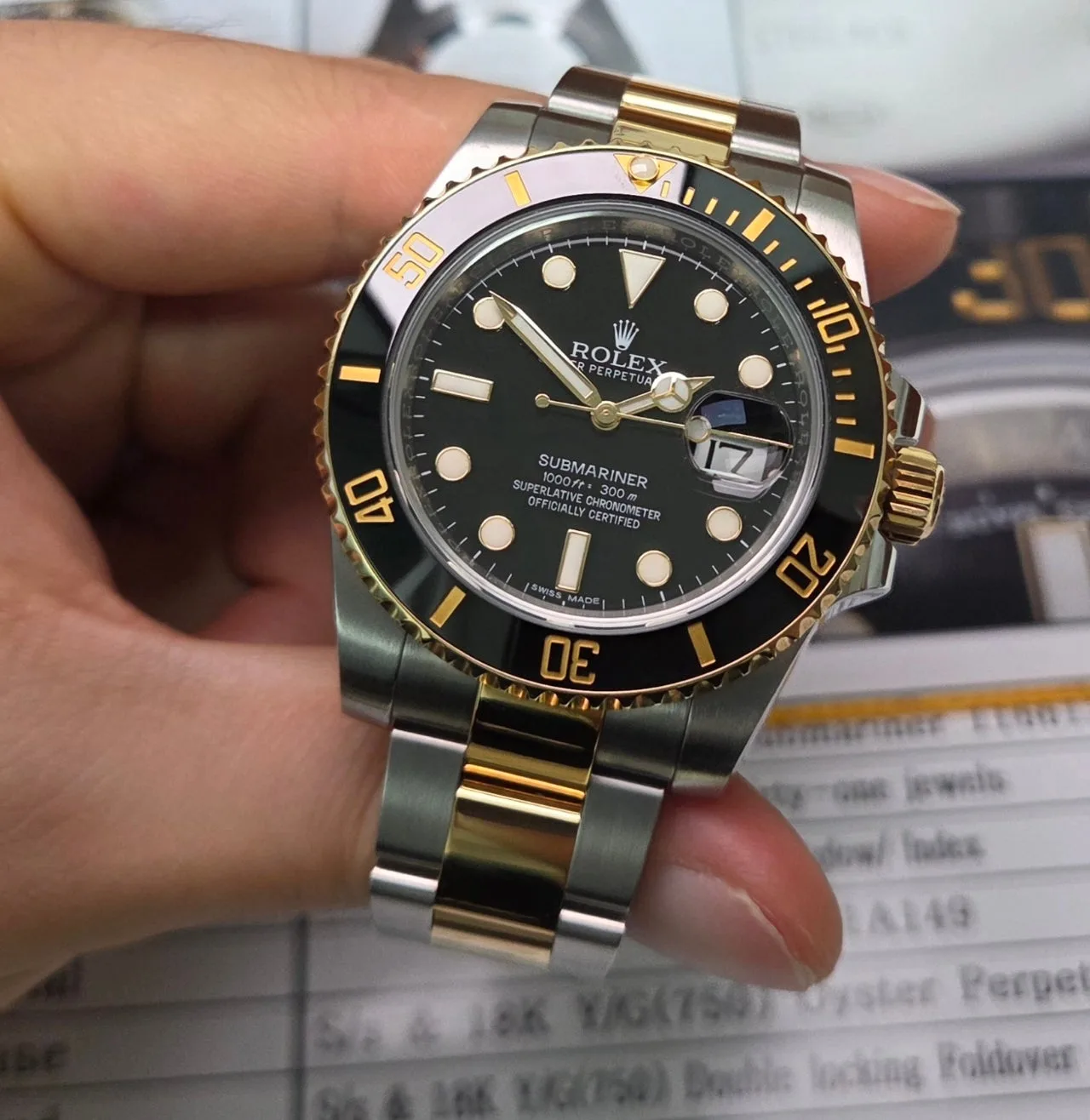 롤렉스 서브마리너 흑콤 40mm 골드콤비 오토매틱 사진 7