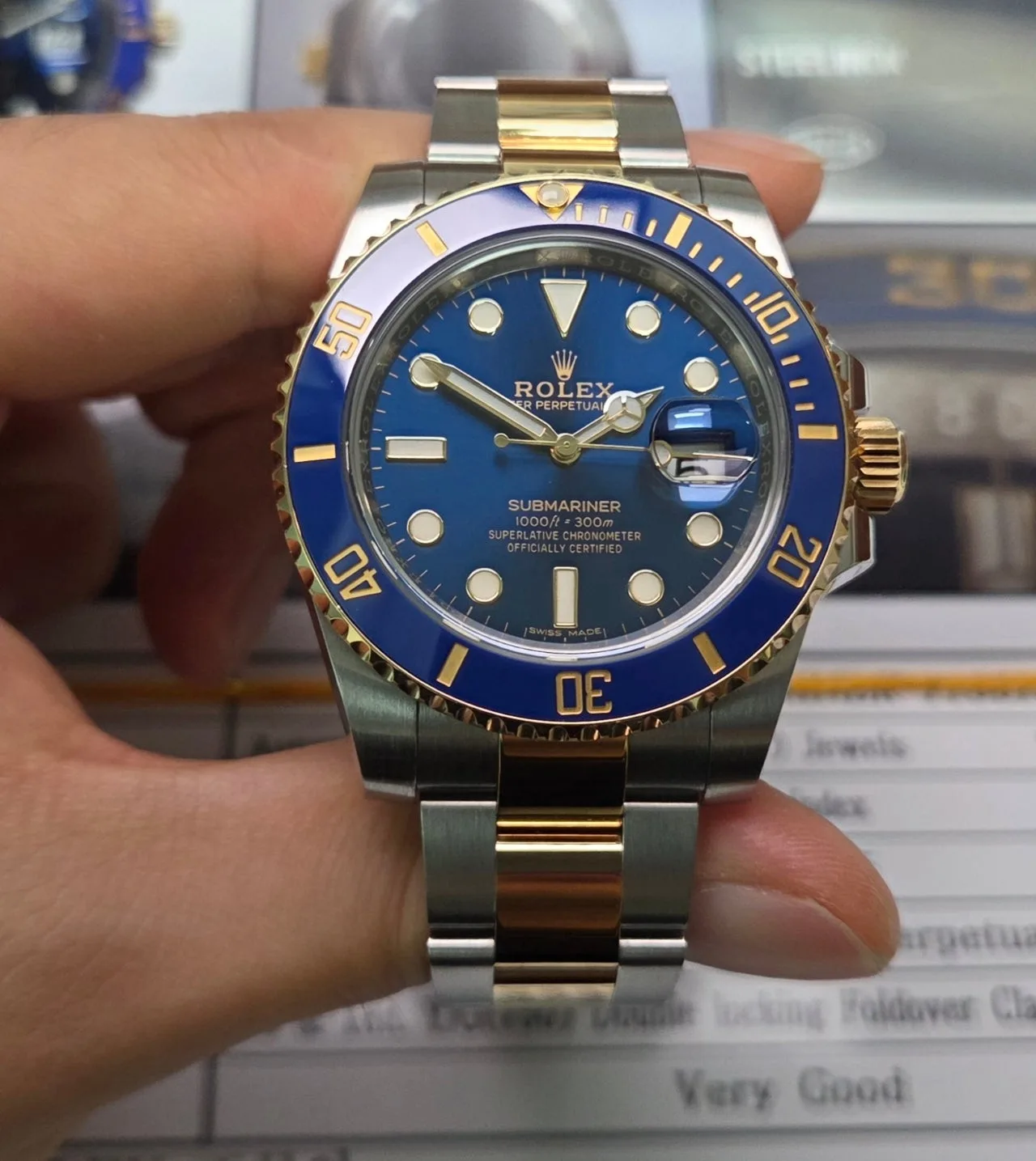 롤렉스 서브마리너 청콤 40mm 골드콤비 오토매틱 사진 4