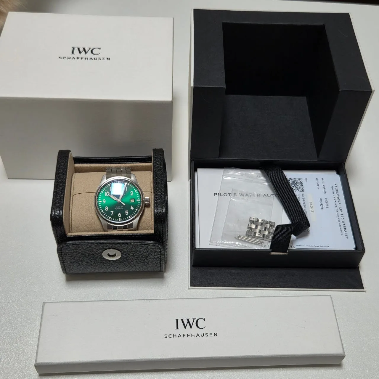 IWC 마크20 그린판 40mm 정품 메탈·가죽 스트랩 2024년식 2024 사진 7