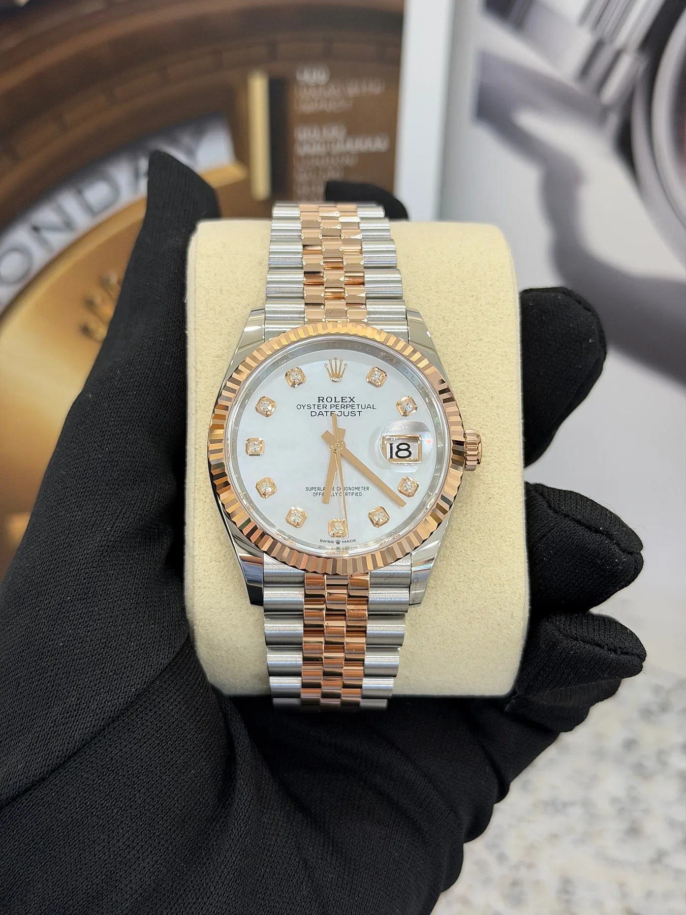 롤렉스 126231 데이저스트 로즈골드 콤비 쥬빌레 자개판 다이아 10P 36mm 2026 사진 2