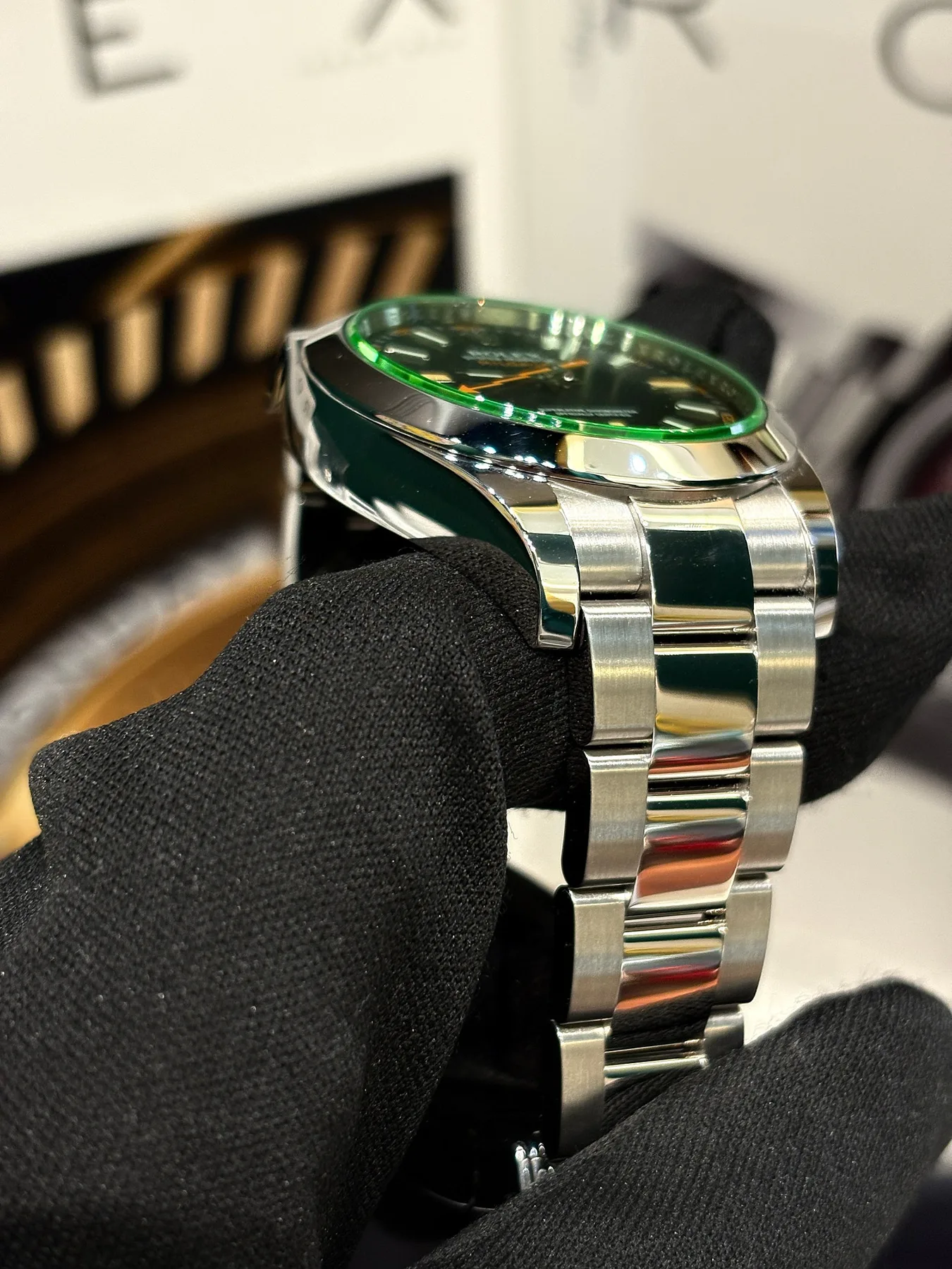 롤렉스 밀가우스 그린 스틸 오이스터 인덱스 40mm 2011 사진 3