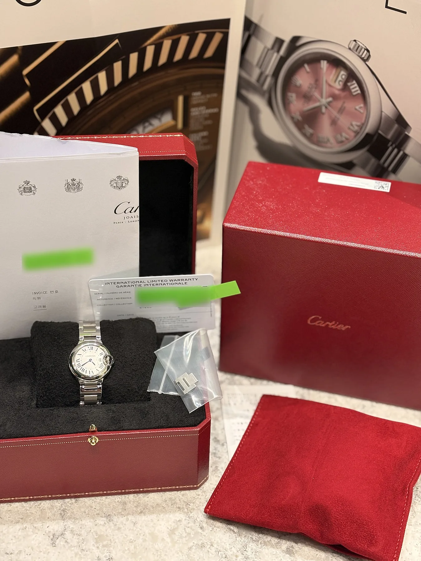 까르띠에 발롱블루 스틸 28mm WSBB0067 2023 사진 1