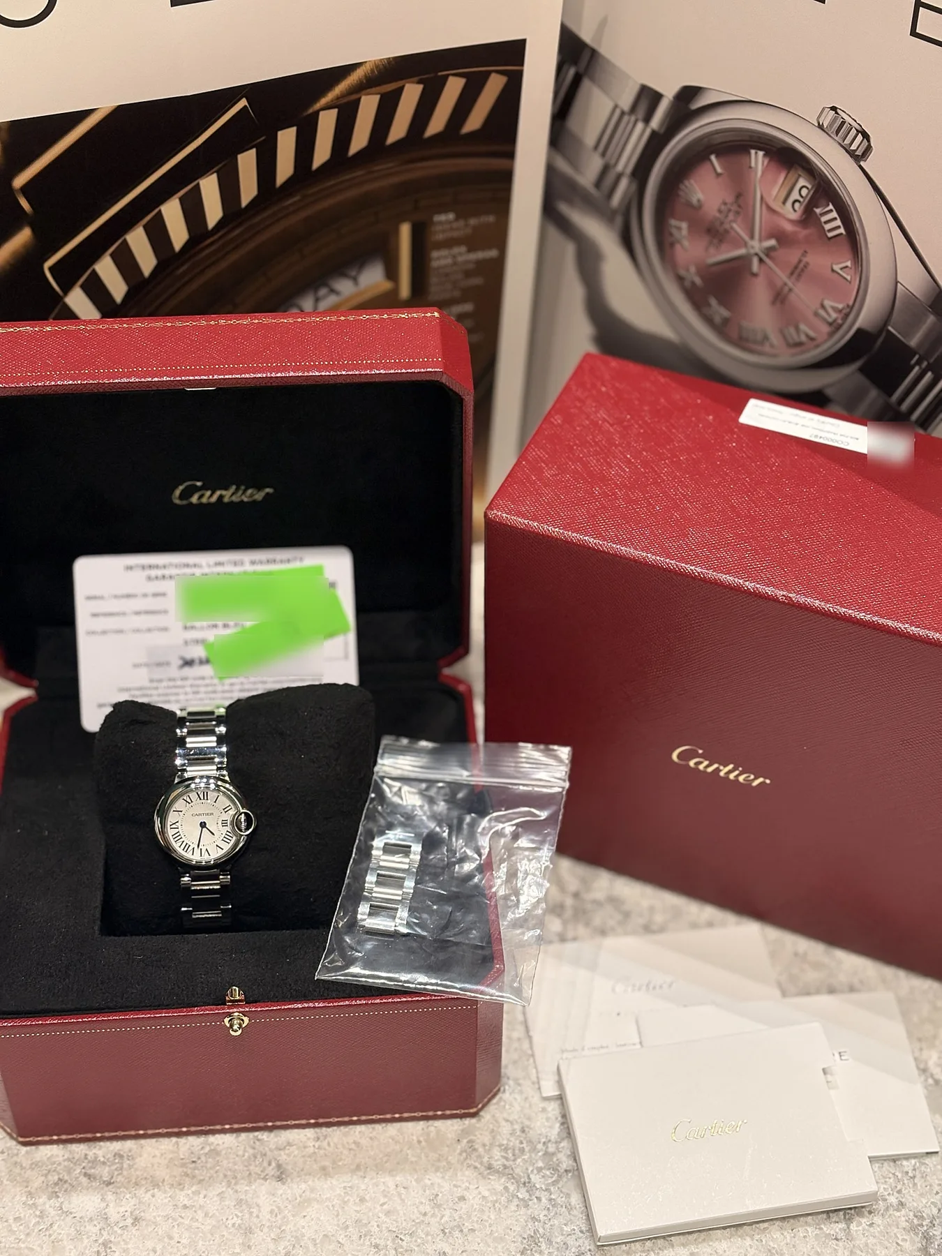 까르띠에 발롱블루 스틸 28mm W69010Z4 2022 사진 1