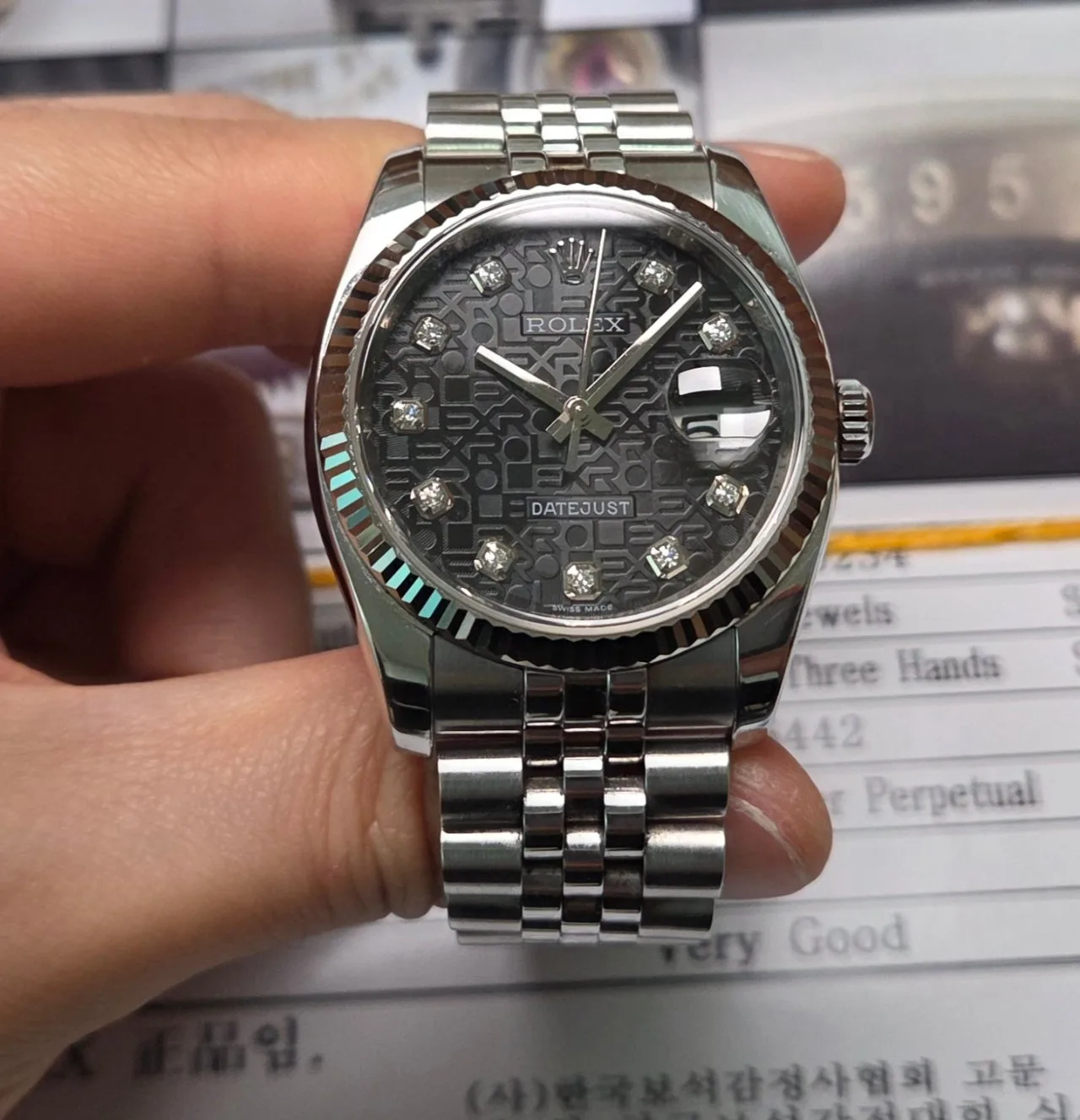 롤렉스 데이저스트 116234 10P다이아 블랙 컴퓨터판 쥬빌리줄 2007 사진 8