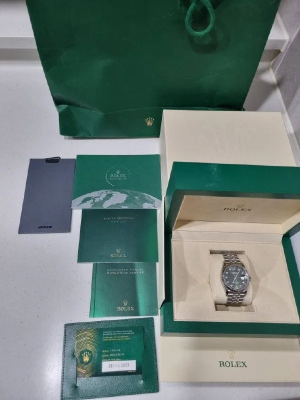 롤렉스 126234 데이저스트 팜모티프 올리브그린 다이아셋팅쥬빌레 36mm 2023 사진 4