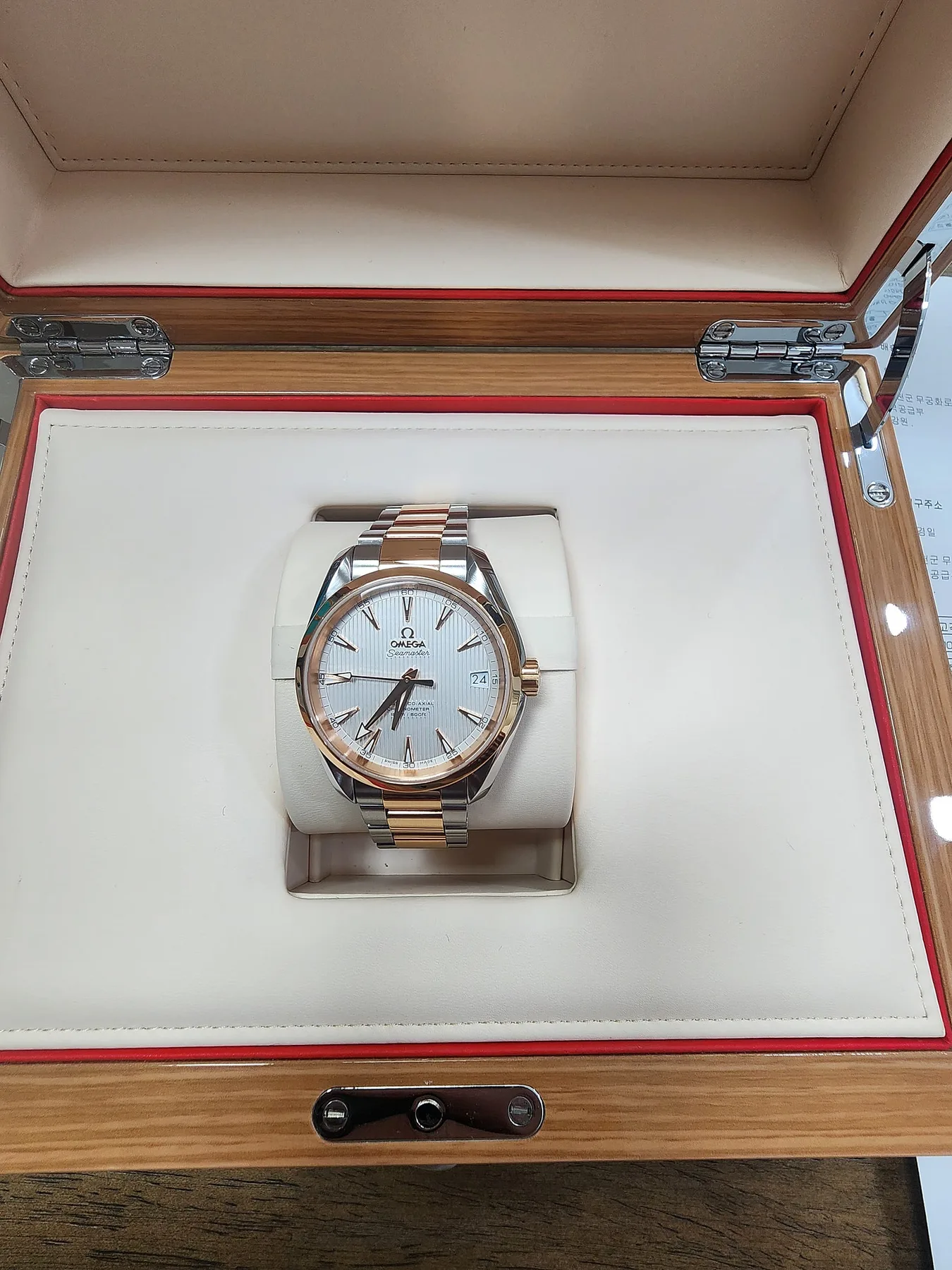 오메가 아쿠아테라 콤비 38.5 mm 흰판 2016 사진 2