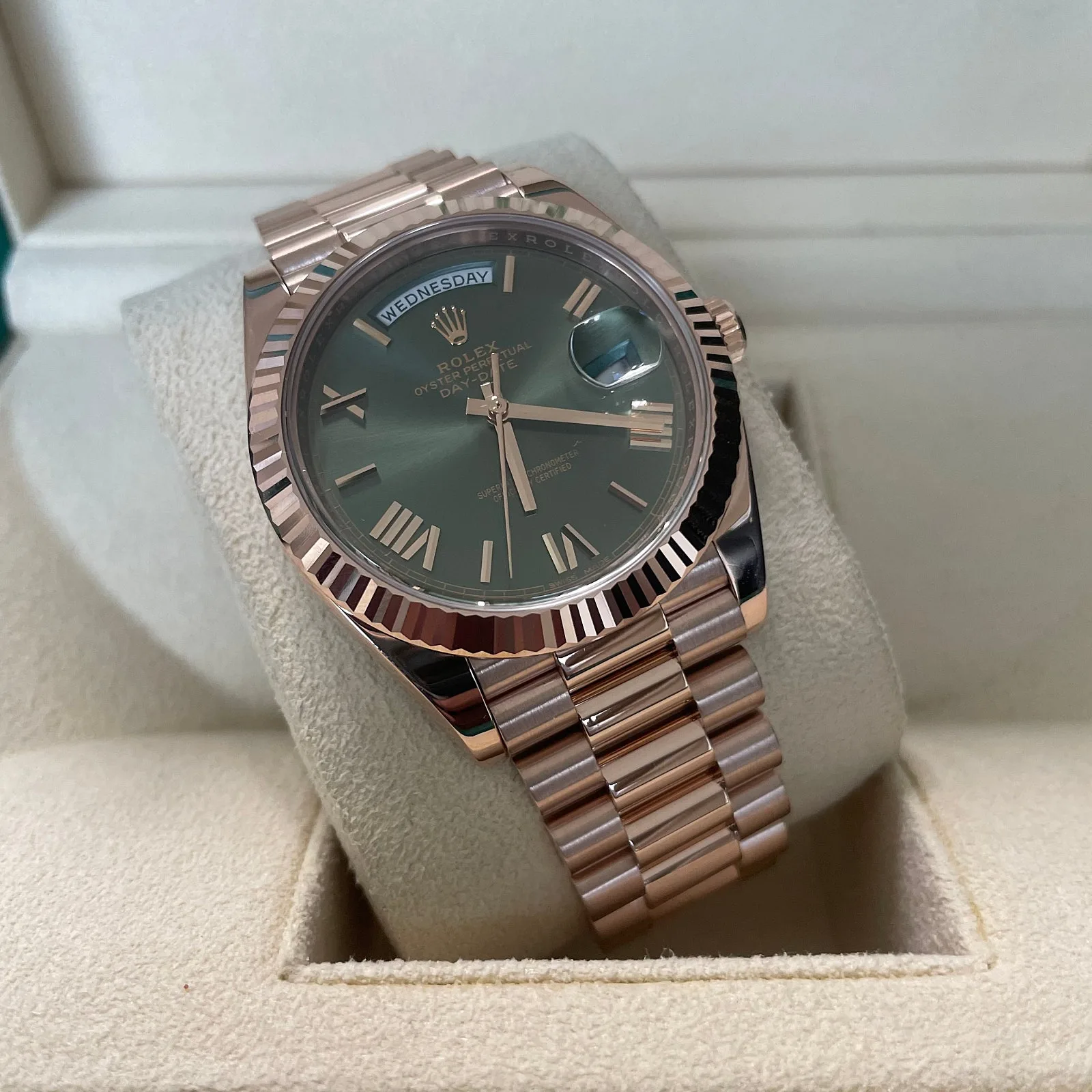 롤렉스 데이데이트 40mm 올리브그린 로즈골드 금통 2017 사진 1