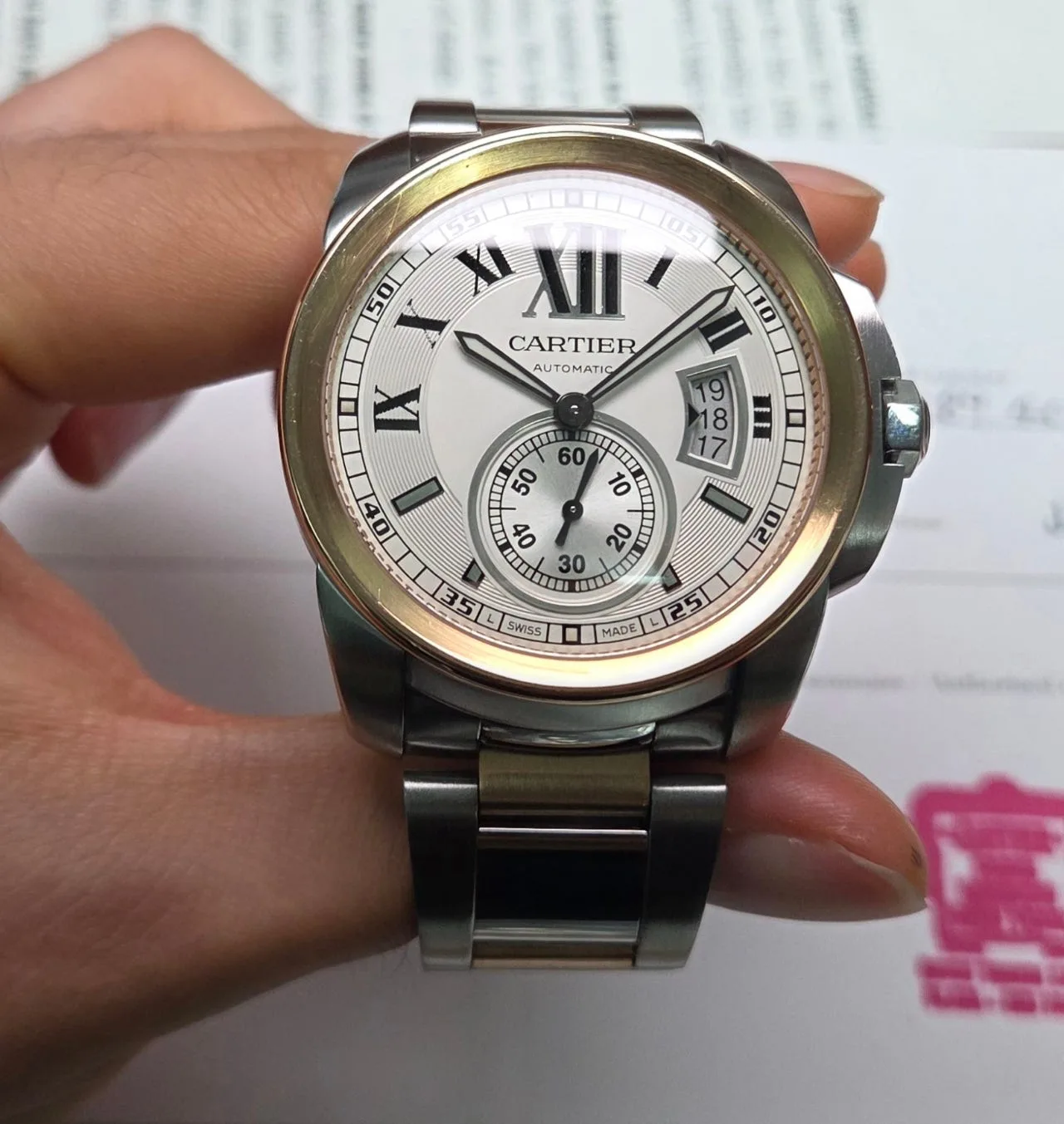 까르띠에 칼리브 드 18K콤비 42mm 오토매틱 브레이슬릿 2012 사진 3