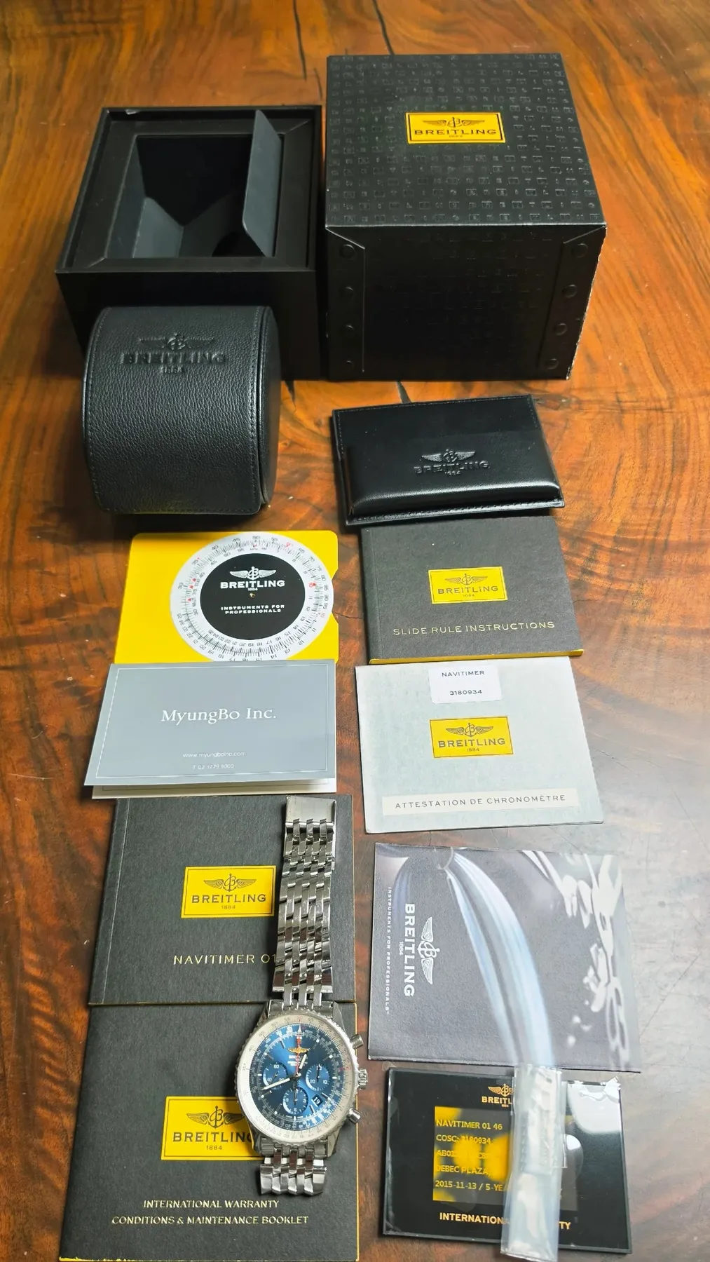 브라이틀링 네비타이머 B01 46mm 청판 AB012721/C889 2015 사진 5