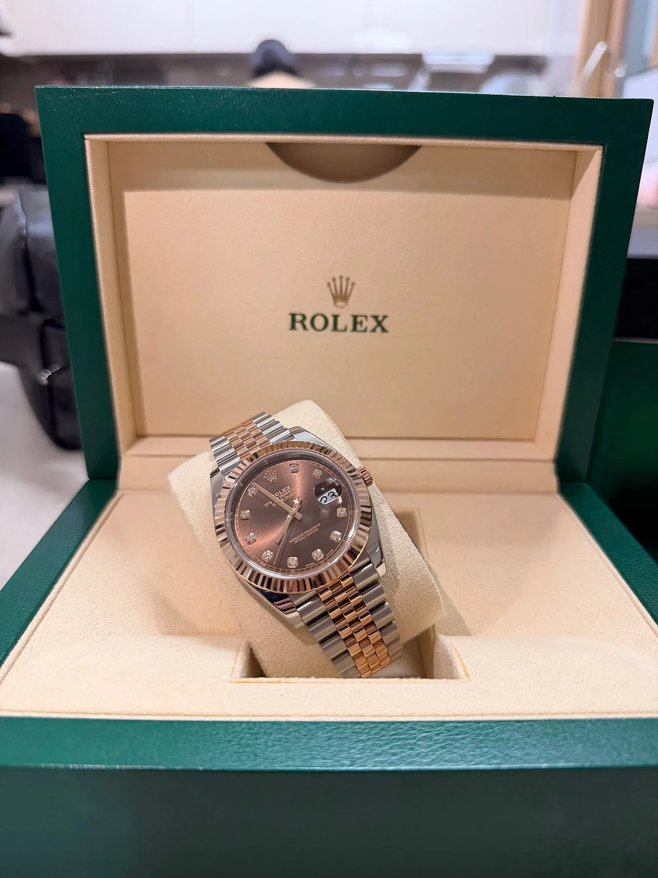 롤렉스 데이저스트 41mm 초코 텐포인트 다이아 로즈골드 콤비 플루티드 베젤 쥬빌레 2018 사진 2