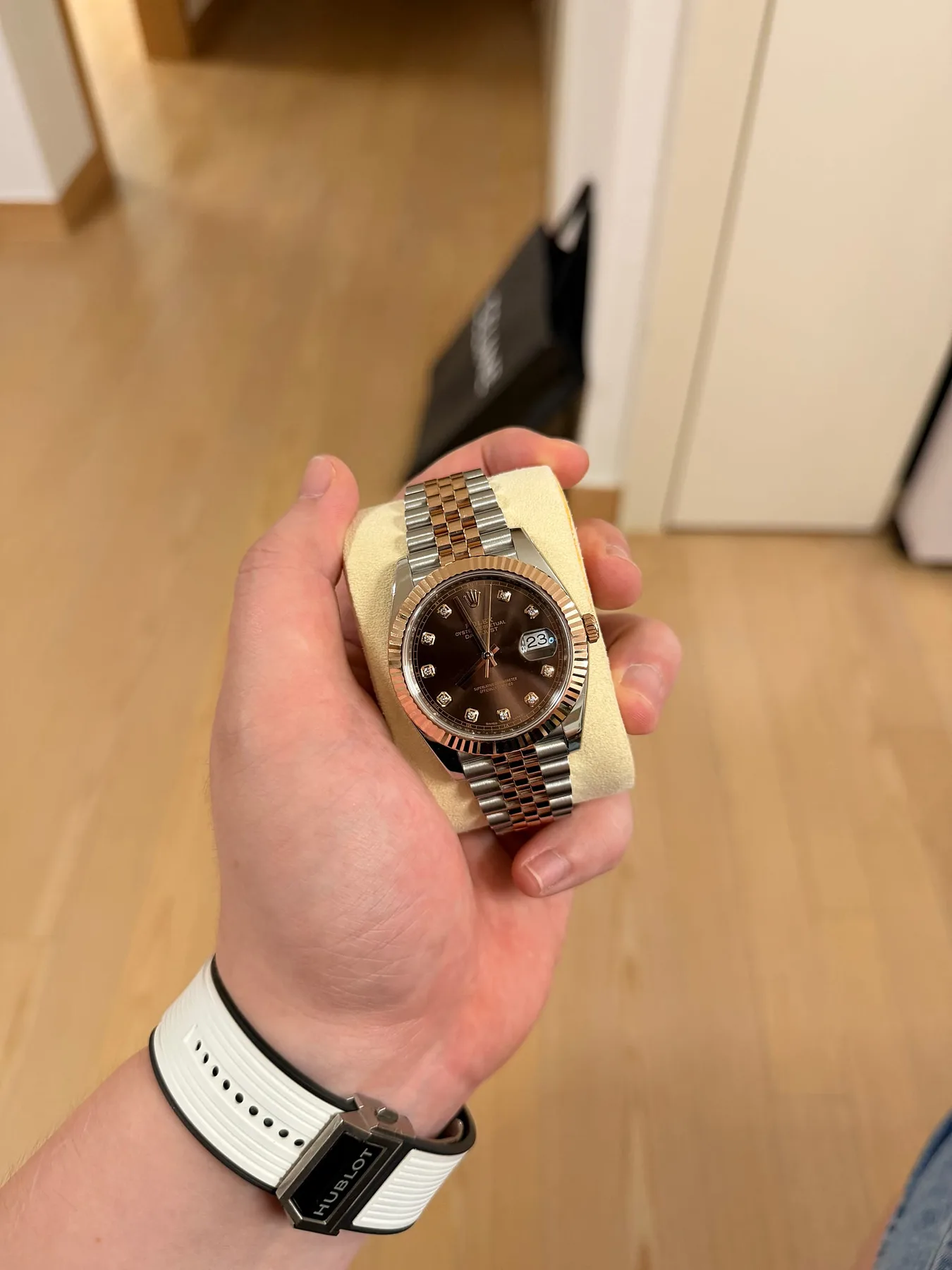 롤렉스 데이저스트 41mm 초코 텐포인트 다이아 로즈골드 콤비 플루티드 베젤 쥬빌레 2018 사진 6