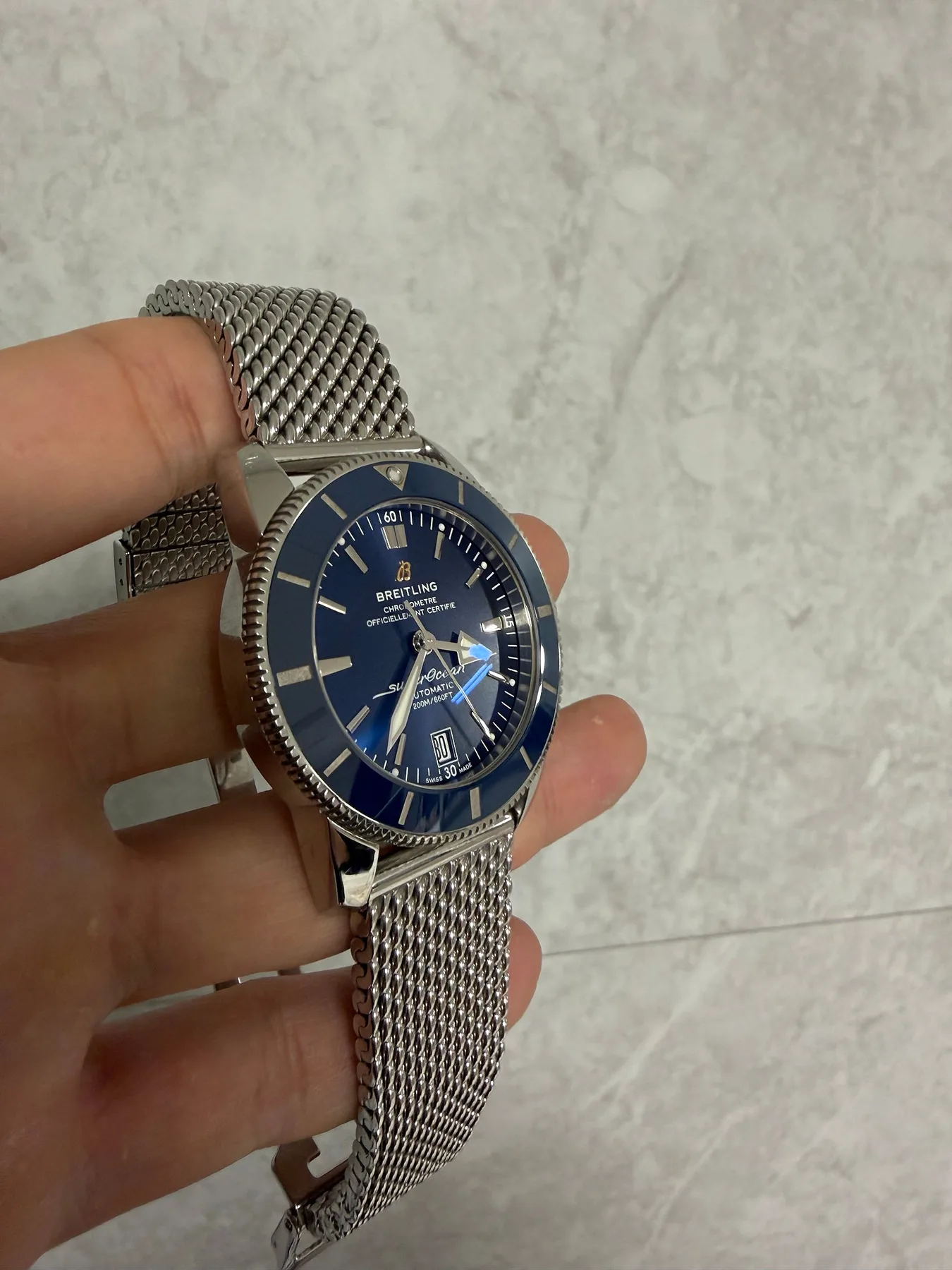 브라이틀링 슈퍼오션 헤리티지 42mm 블루 2020 사진 8