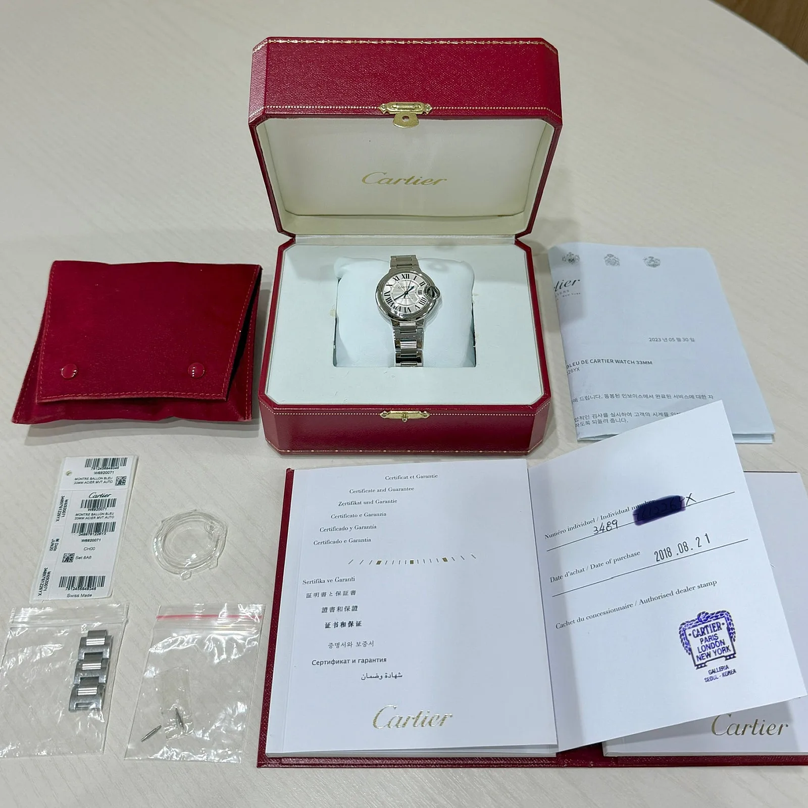 까르띠에 발롱블루 33mm 오토매틱 2018 사진 6