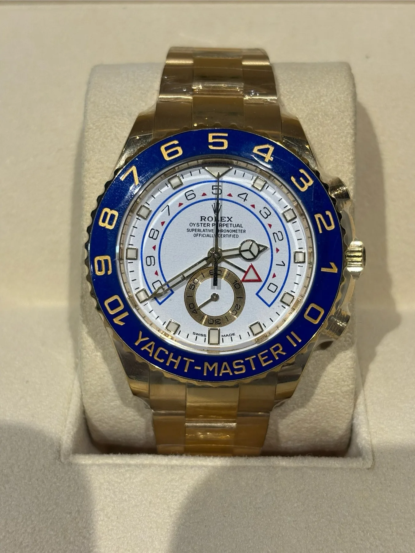 롤렉스 요트마스터 II 화이트 옐로골드 116688 2021 사진 6