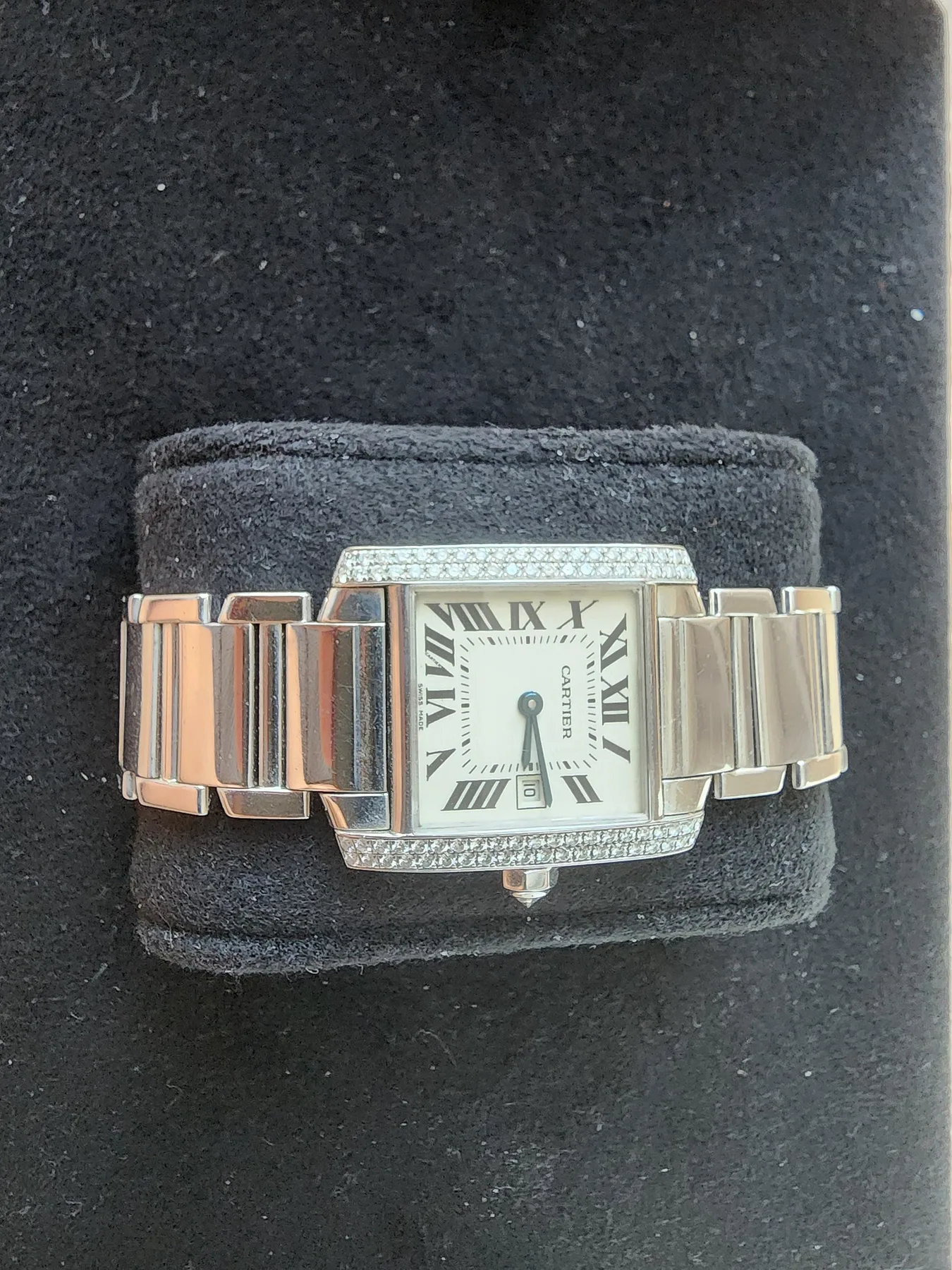 까르띠에 탱크 프랑세즈 18K WG 다이아 WE1018S3 2005 사진 5