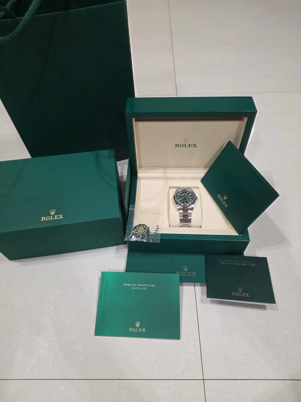 롤렉스 데이저스트 36mm 그린 콤비 풀박스 2026 사진 1