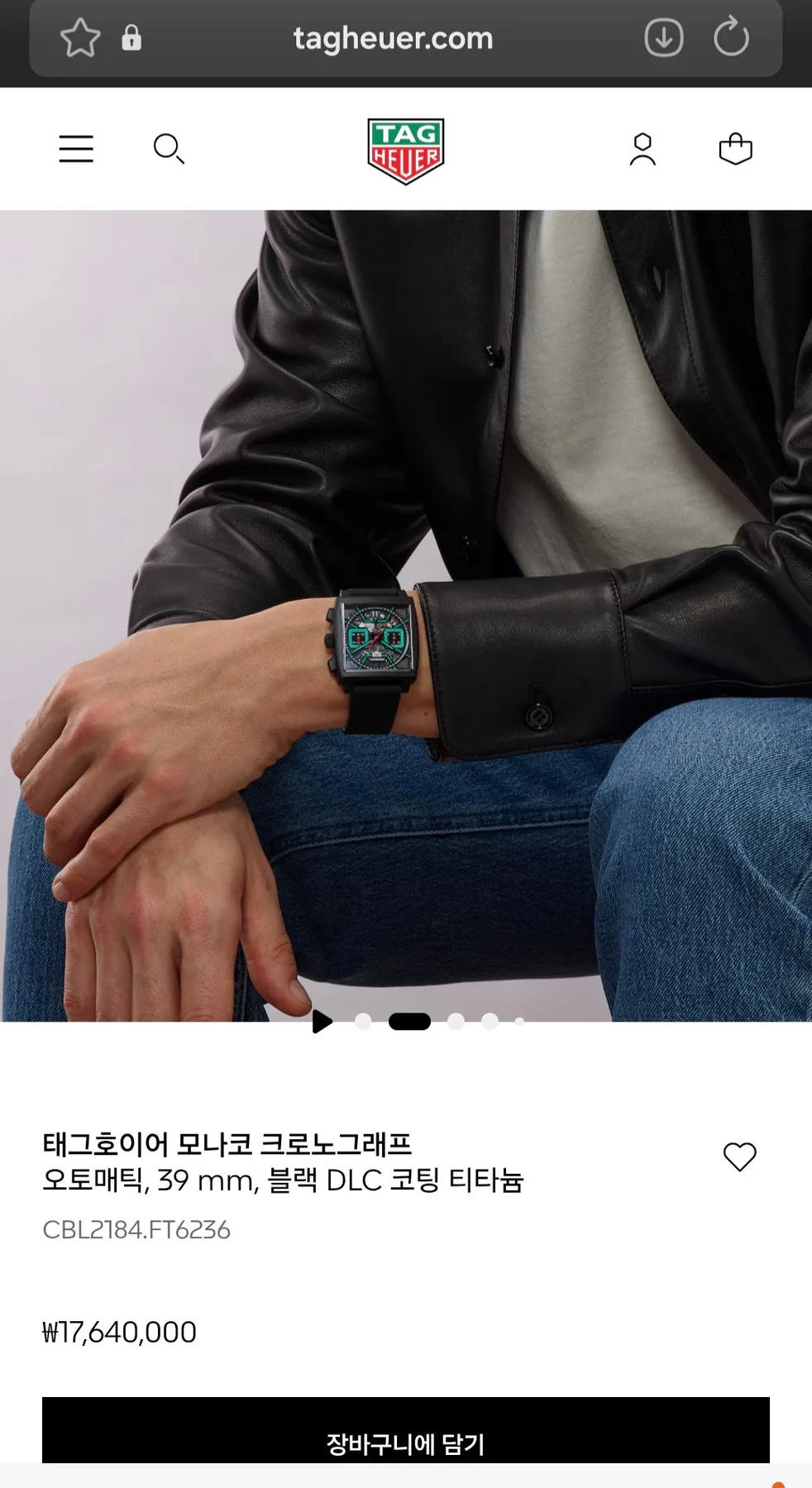 태그호이어 모나코 스켈레톤 티타늄 터콰이즈 39mm CBL2184 FT6236 2024 사진 2