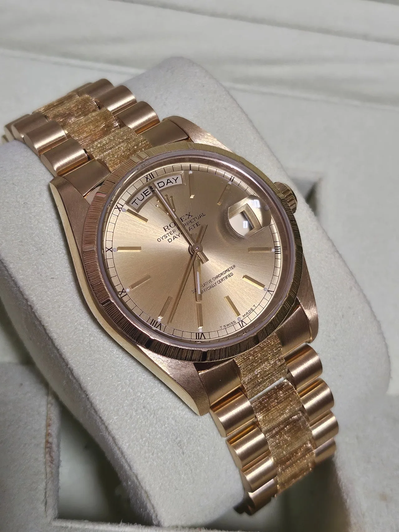 롤렉스 데이데이트 바크피니시 36mm 옐로우골드 1991 사진 3