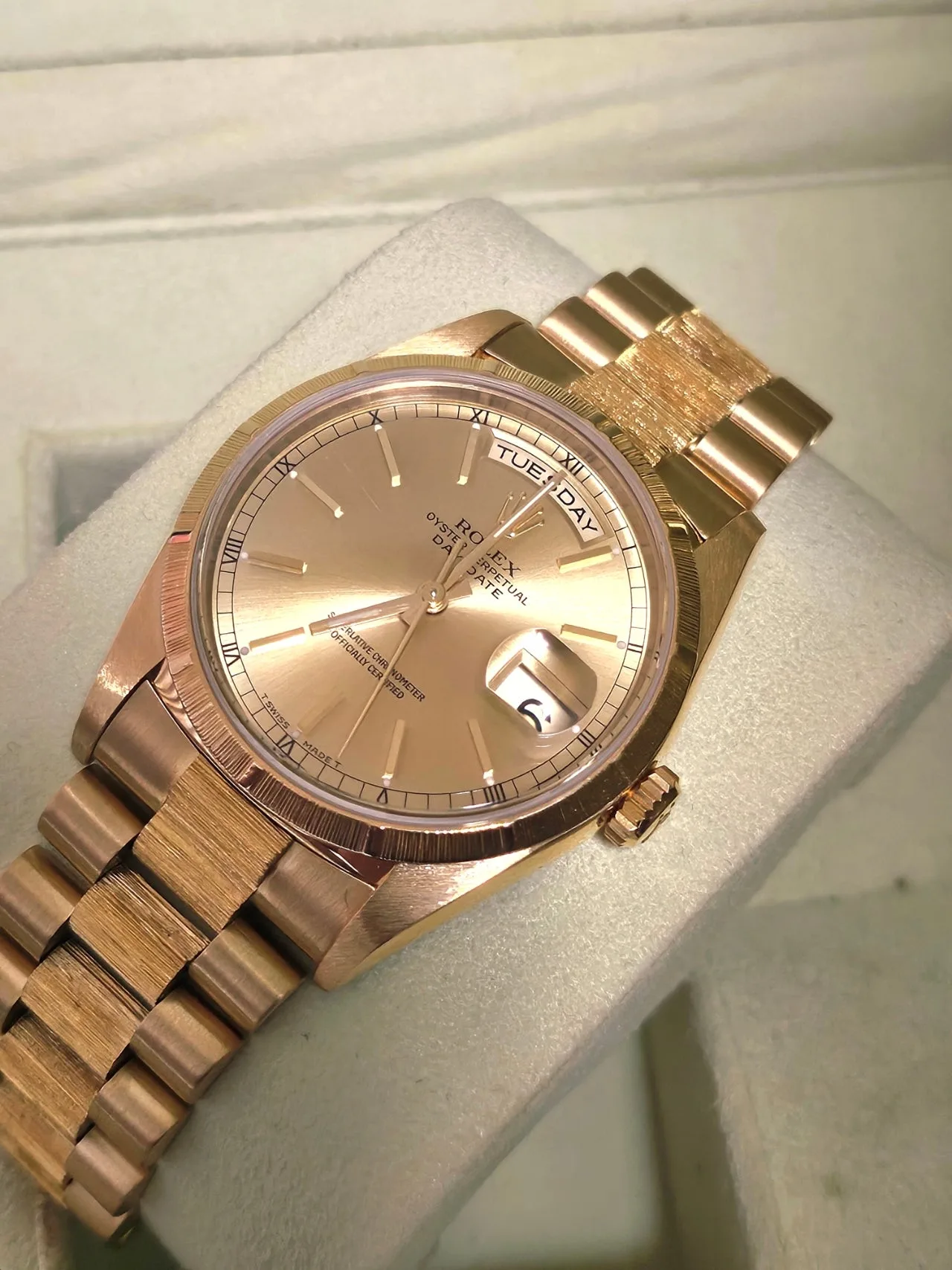 롤렉스 데이데이트 바크피니시 36mm 옐로우골드 1991 사진 5