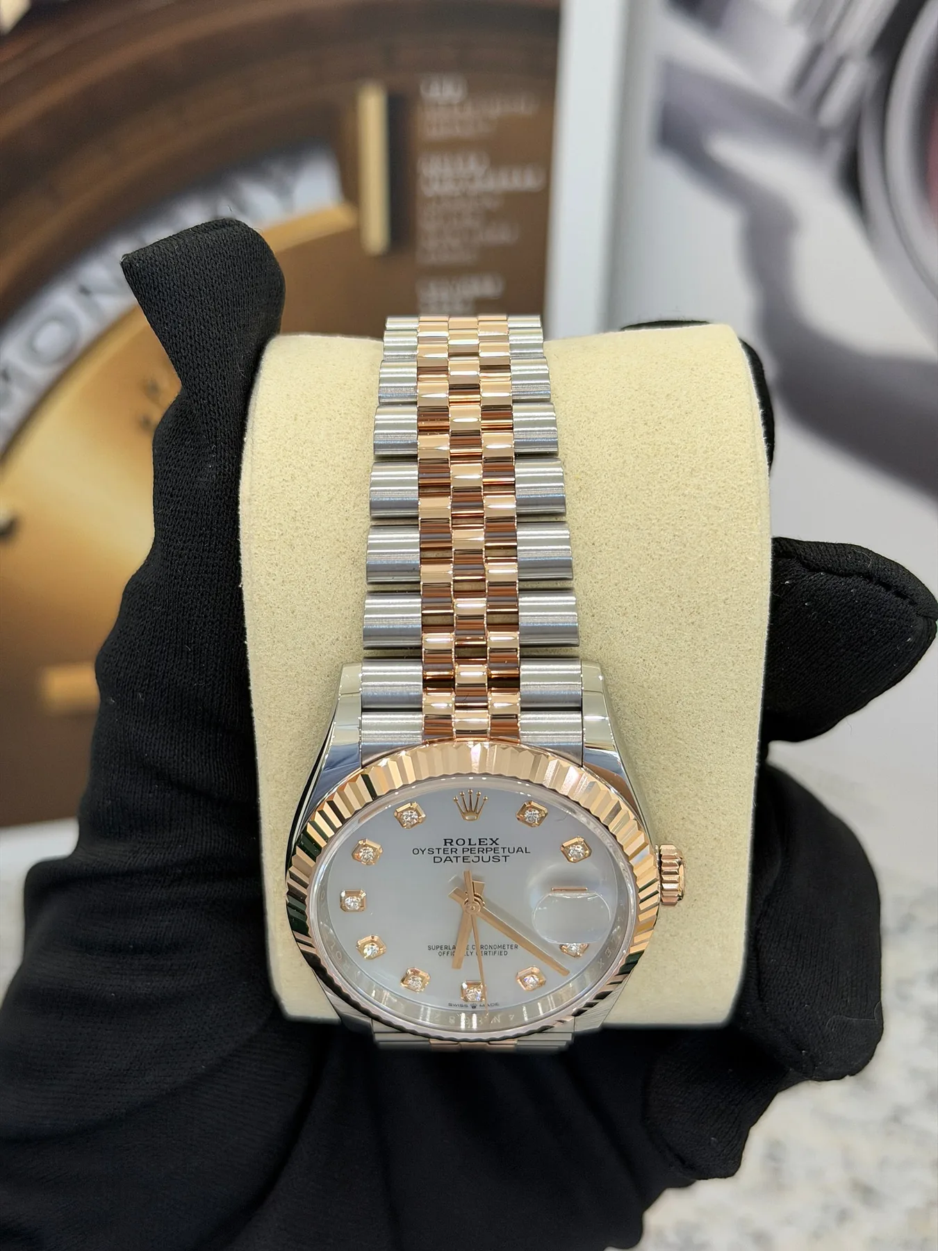롤렉스 데이저스트 로즈골드 콤비 쥬빌레 자개판 다이아 10P 36mm 2026 사진 6