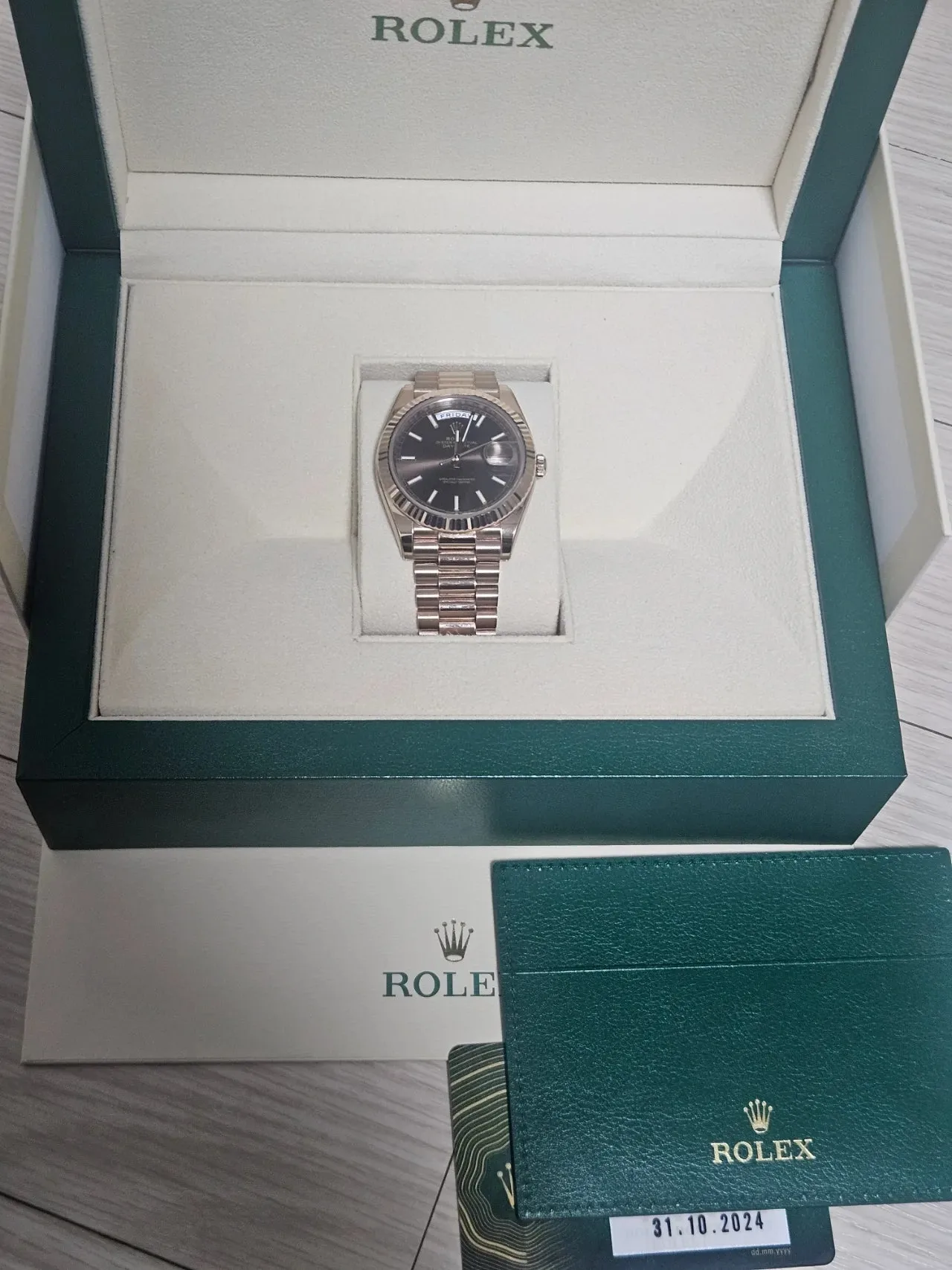 롤렉스 데이데이트 40mm 로즈골드 초코 2024 사진 1
