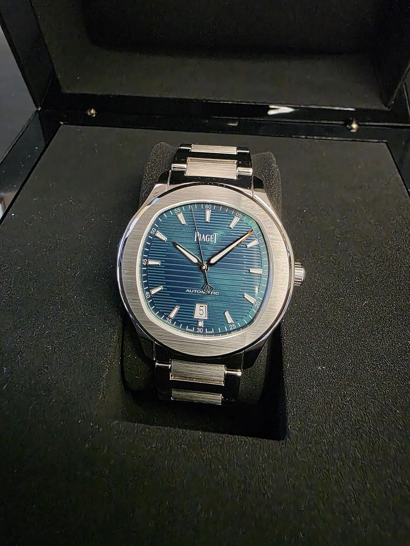 피아제 폴로 데이트 뉴필드 42mm 그린 다이얼 스틸 G0A49022 2026 사진 1