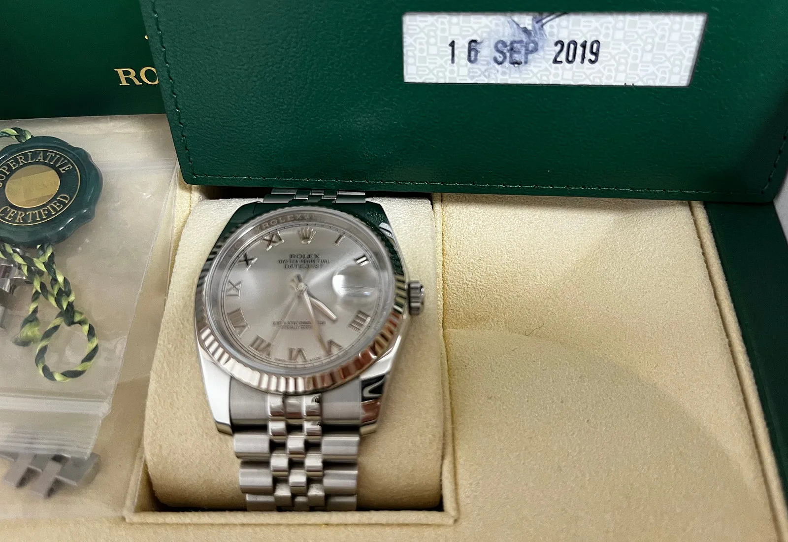 롤렉스 Datejust 116234 36 mm 로듐 로만 2019 사진 2