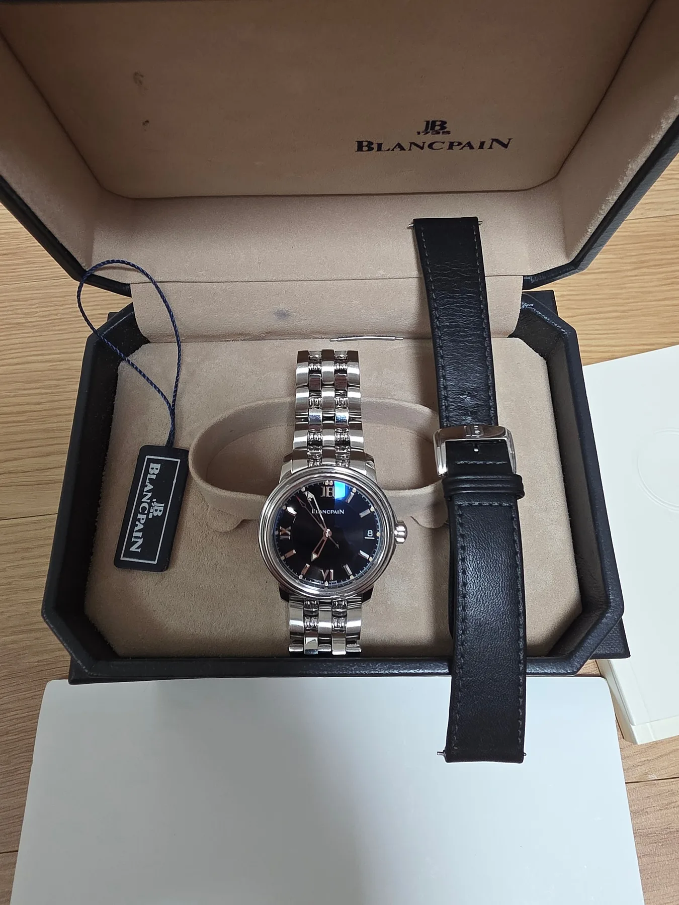 블랑팡 레망 울트라슬림 36mm 검판 스몰데이트 1999 사진 2