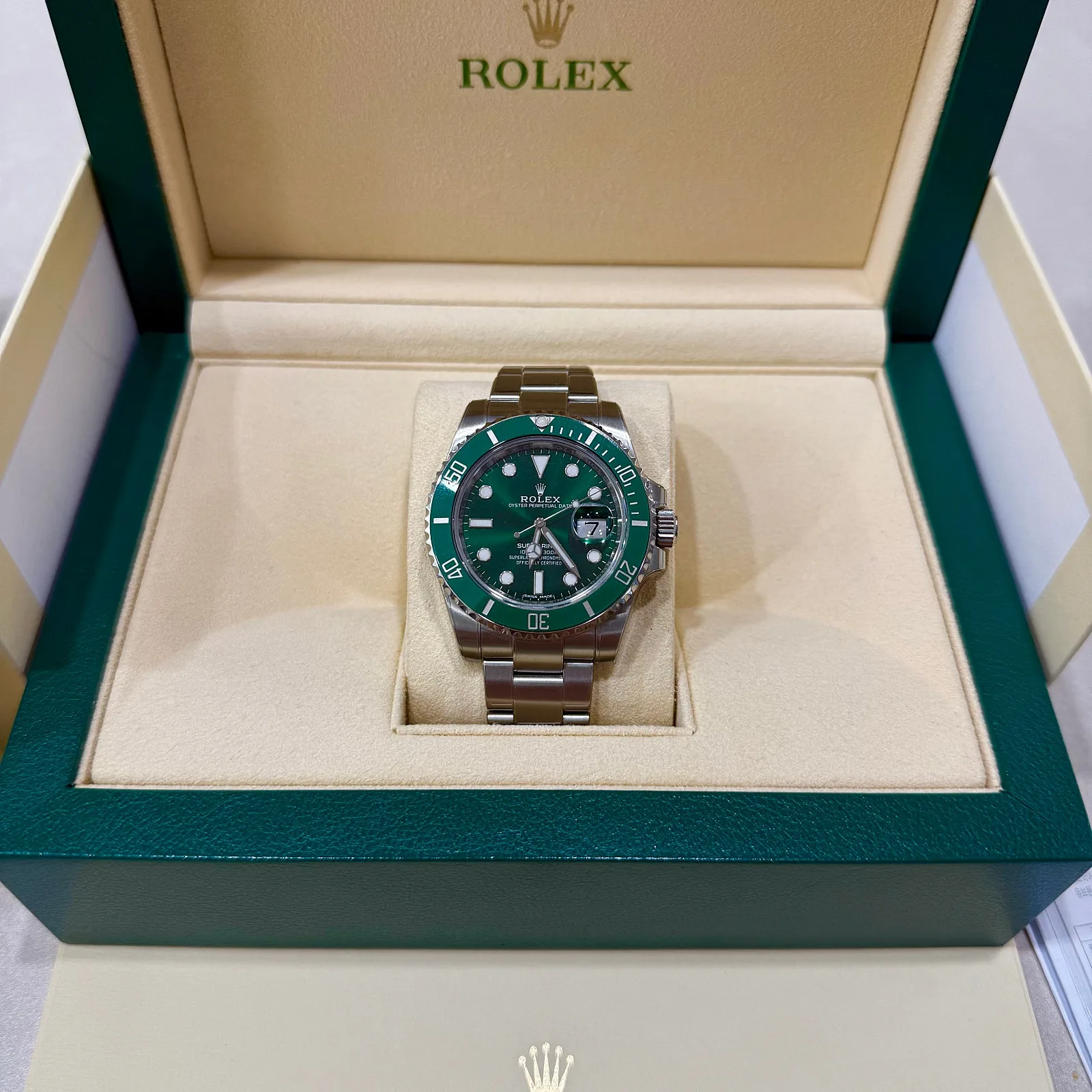 롤렉스 서브마리너 스틸 헐크 116610LV 2019 사진 1