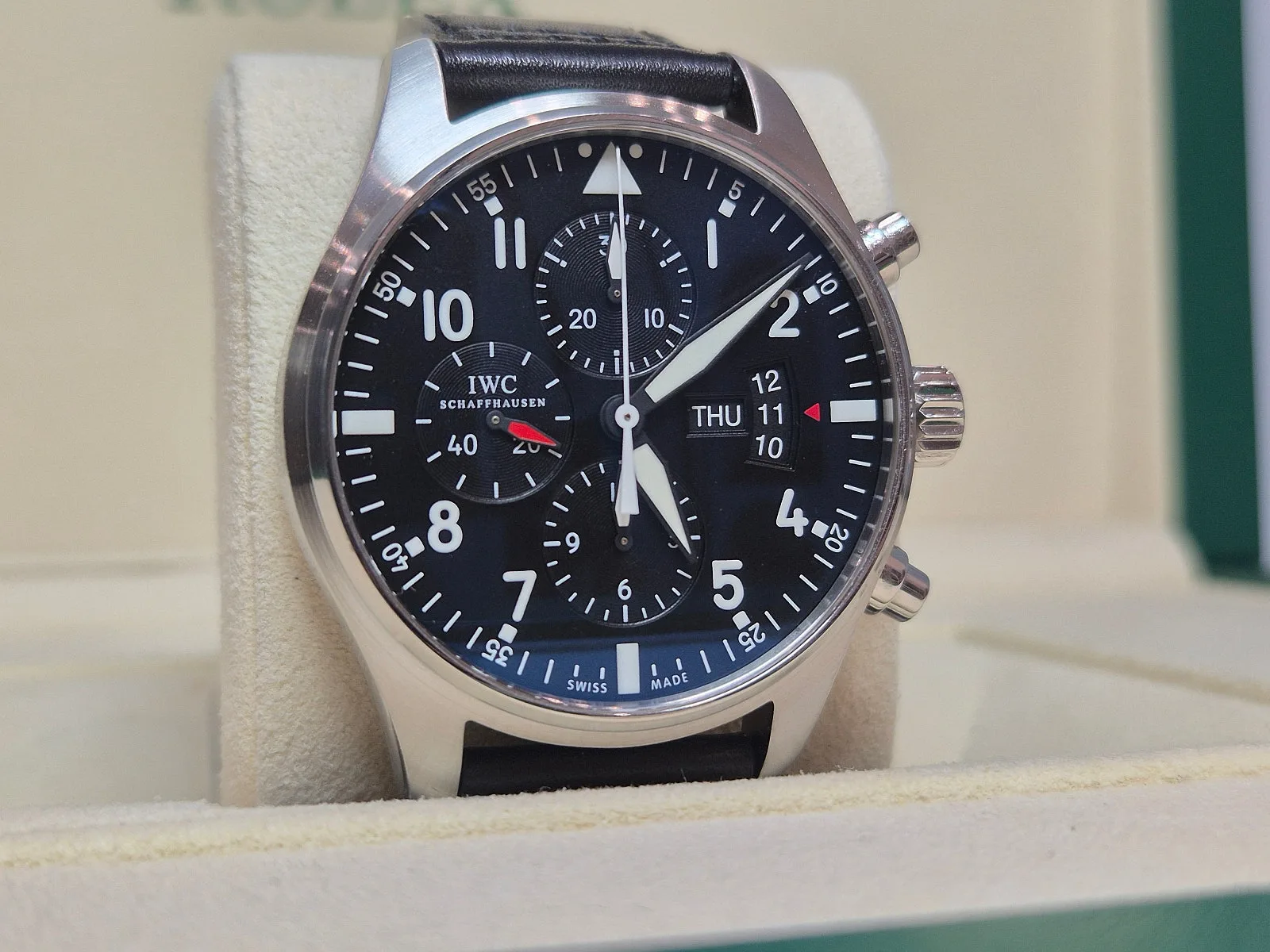 IWC 파일럿 검판 크로노그래프 가죽 43mm 2013 사진 7
