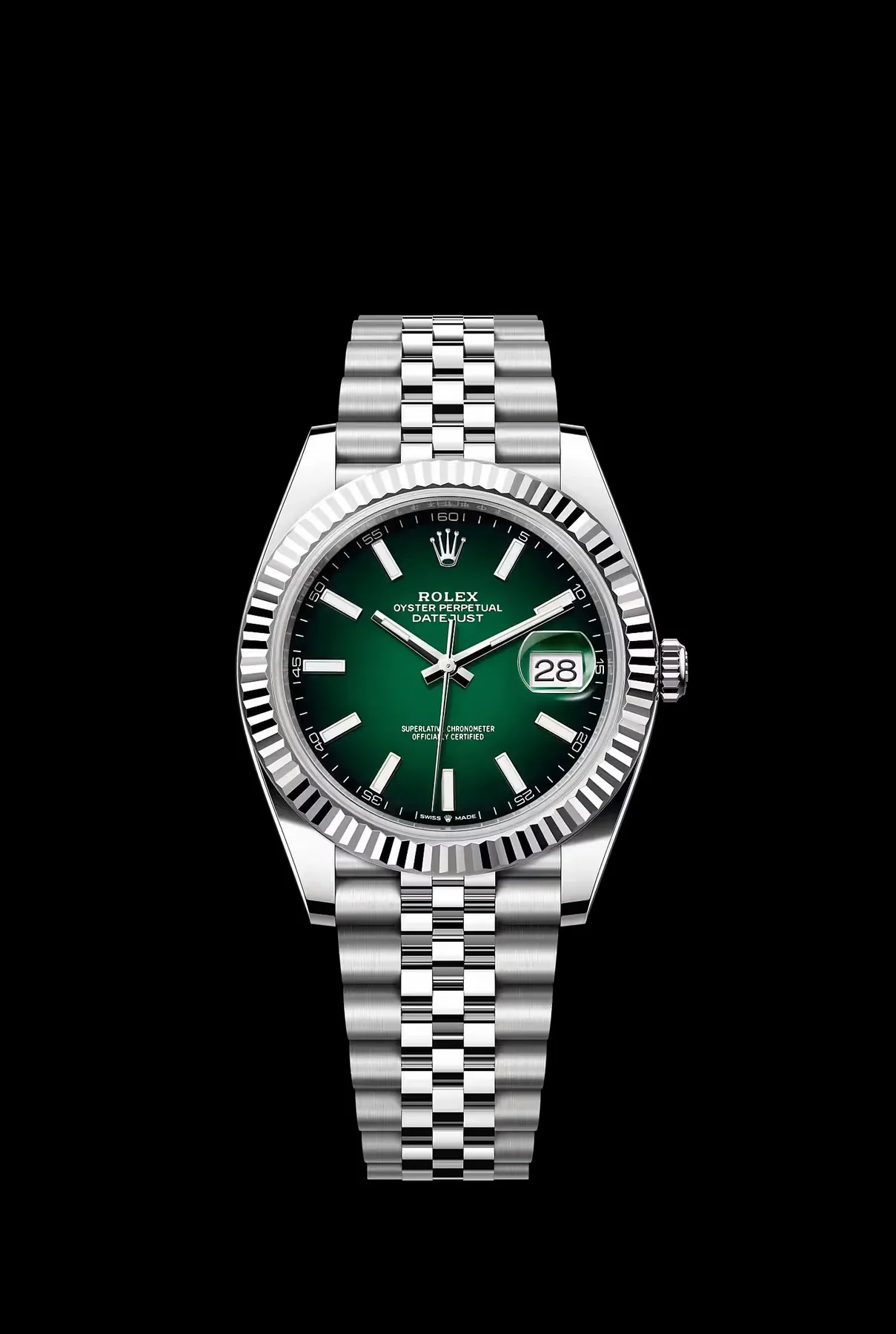 롤렉스 데이트 저스트 126334 그린옴브레 41mm 미사용 2026 사진 8