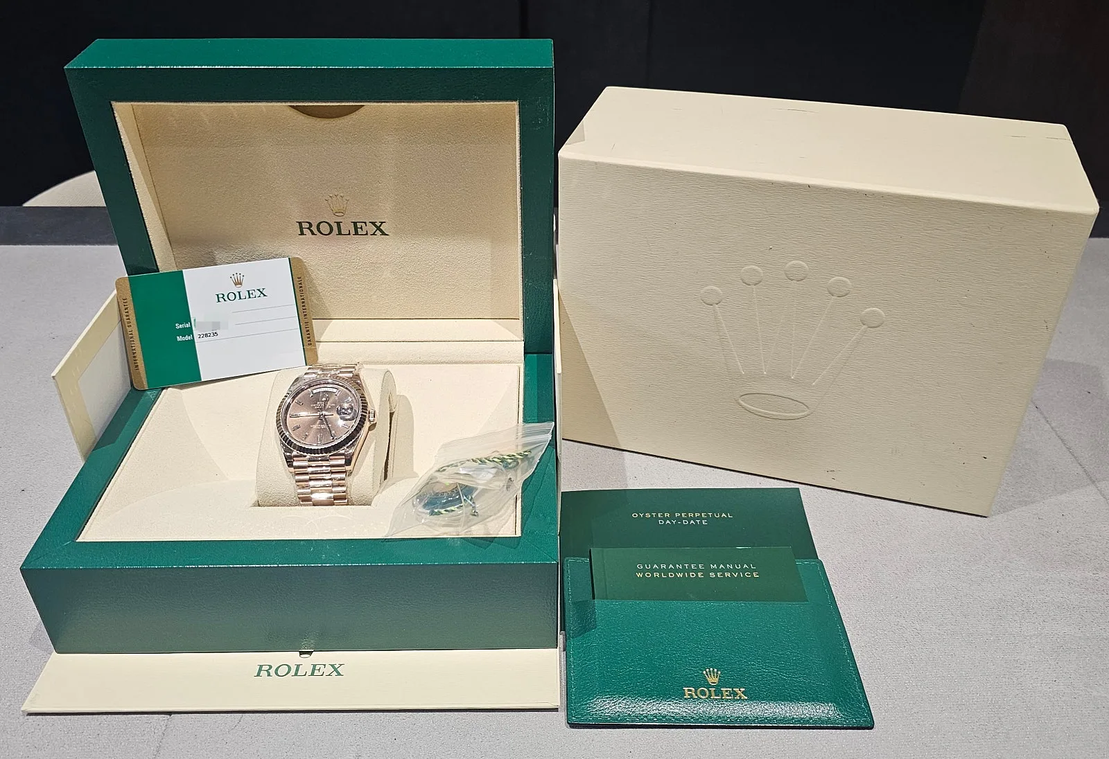 롤렉스 데이데이트 40mm 에버로즈골드 초콜렛 바게트 다이아몬드 프레지던트 2018 사진 5
